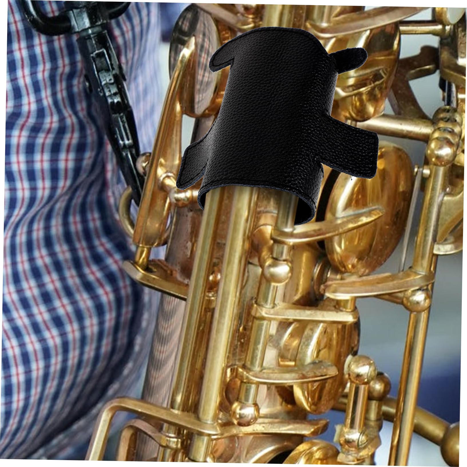 FAVOMOTO 3pcs Leather Trumpet Case Slide Stopper Lyre Decoration Genuine Leather Sleeve Id Tag