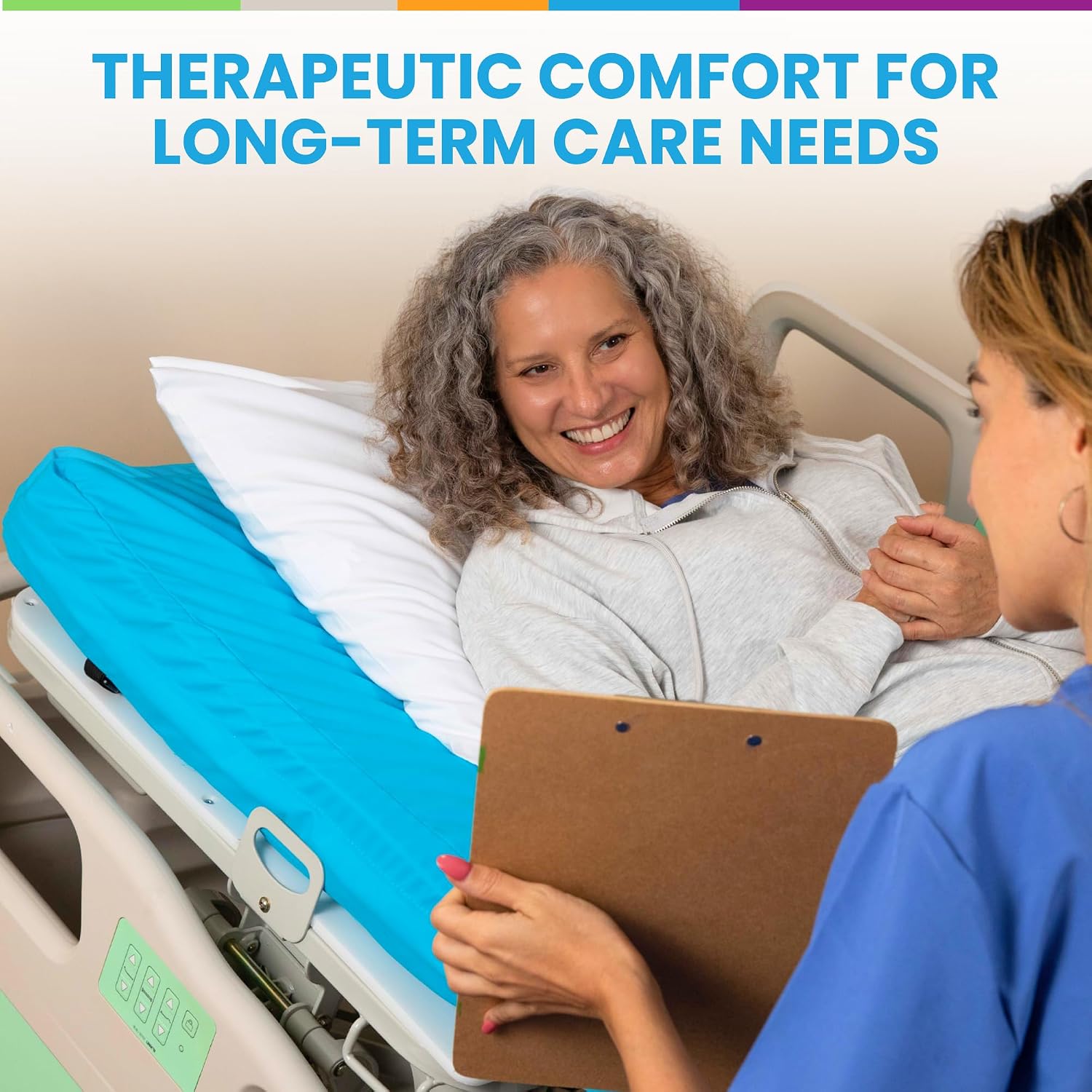 HopeFULL MA‑51S Alternating Pressure Air Mattress – Waterproof & Fireproof Cover, 1–9 Adjustable Firmness, Quiet Blower with Bottom Hose Connection | Therapeutic Comfort & Bedsore Prevention