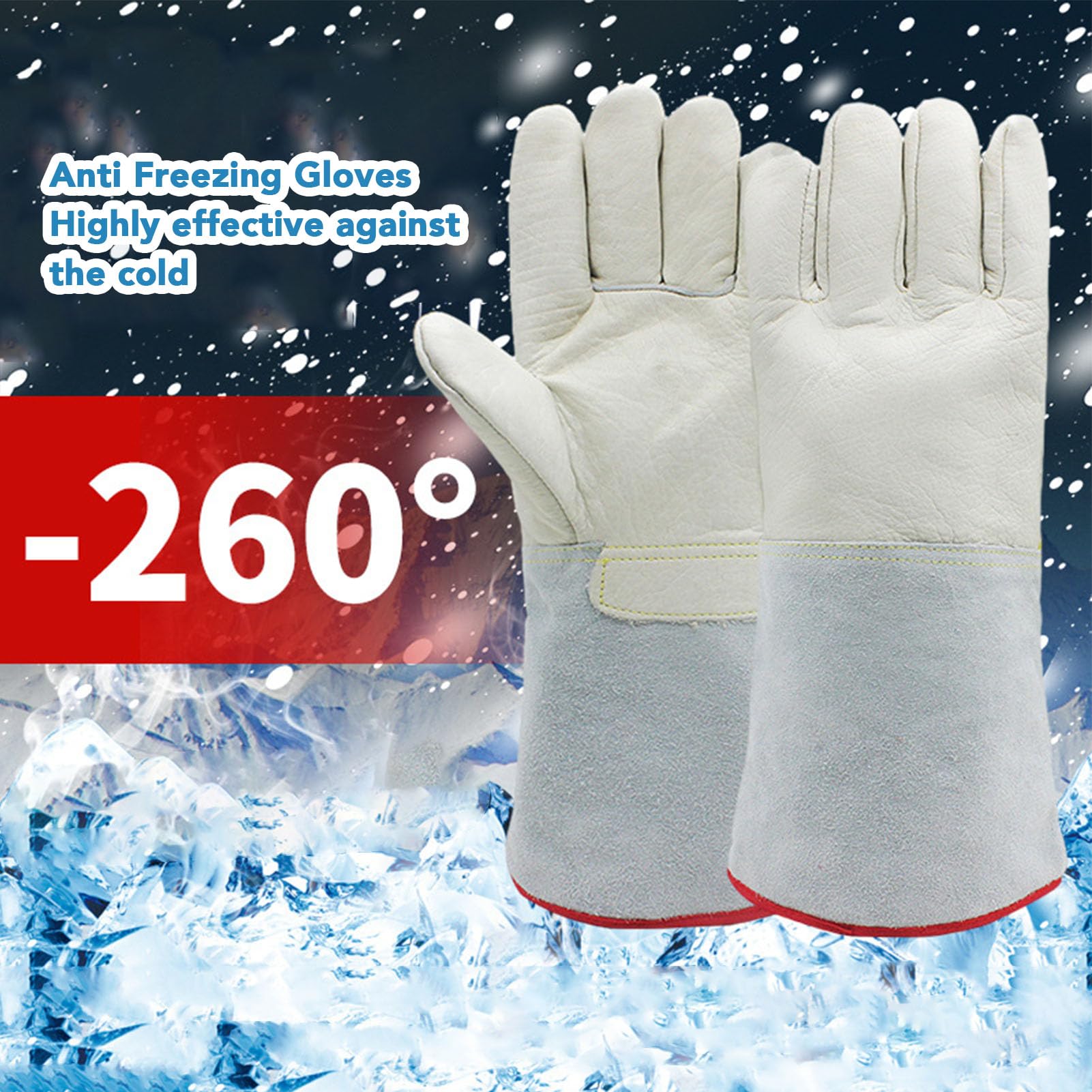 GOWENIC Antifreeze Gloves for Dry Ice Handling Liquid Nitrogen Sponge, Cryogenic Gloves Low Temperature LN2 Liquid Nitrogen Protective Gloves Cold Storage Safety Frozen Gloves