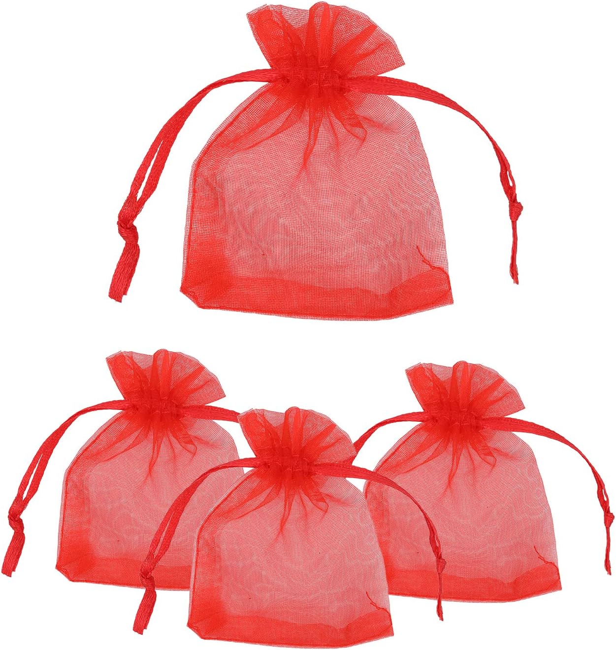 WedDecor 100pcs Organza Cadeau Sacs, 7cm X 9cm Violet Petit Sacs Organza Mariage Faveur Bijoux Pochettes Cordon Bonbon Maille Pochettes Pour Petit