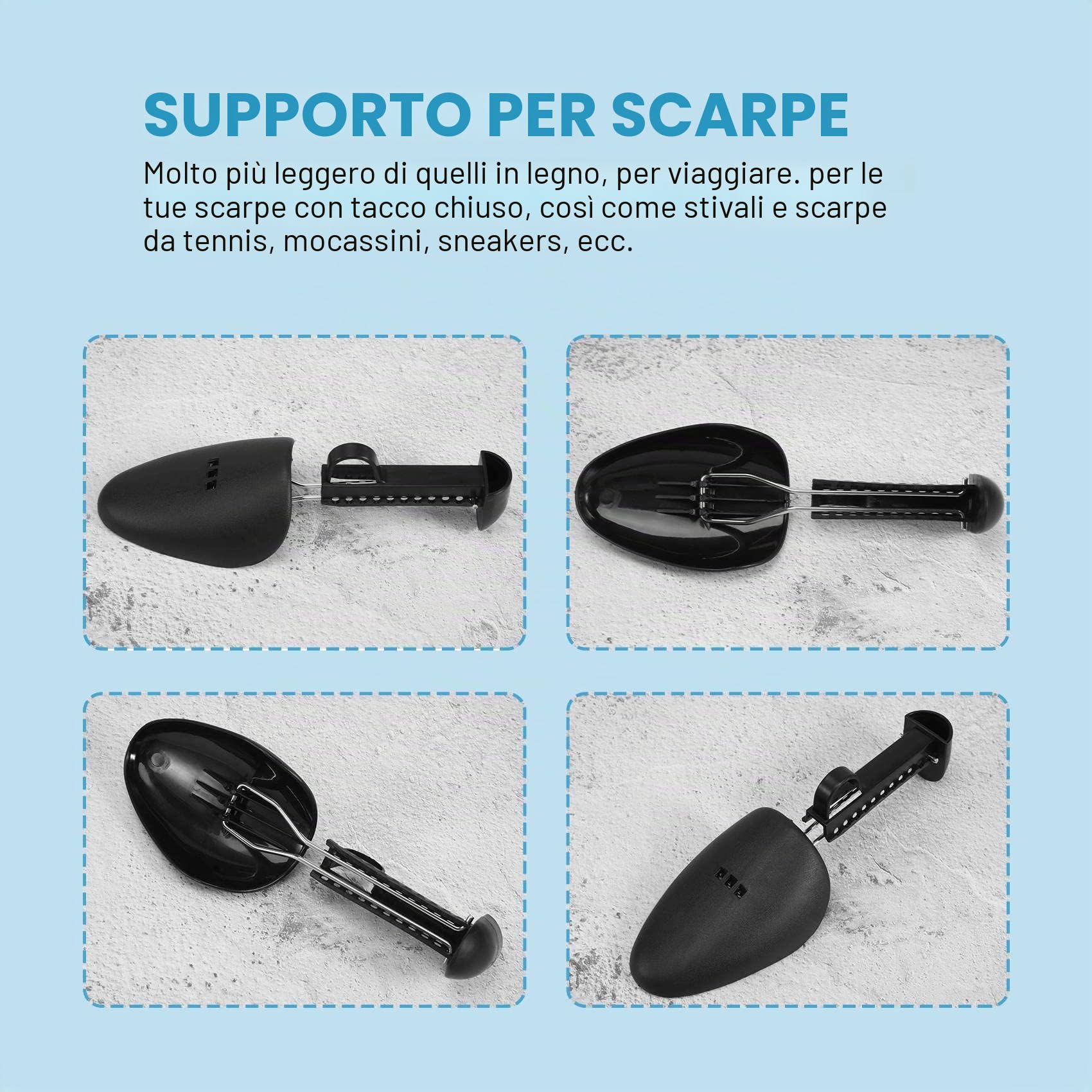 5 paia di pratiche in plastica, lunghezza regolabile, da uomo, per barella, per barella, per barca (5 paia di colore nero), Nero, Einheitsgröße