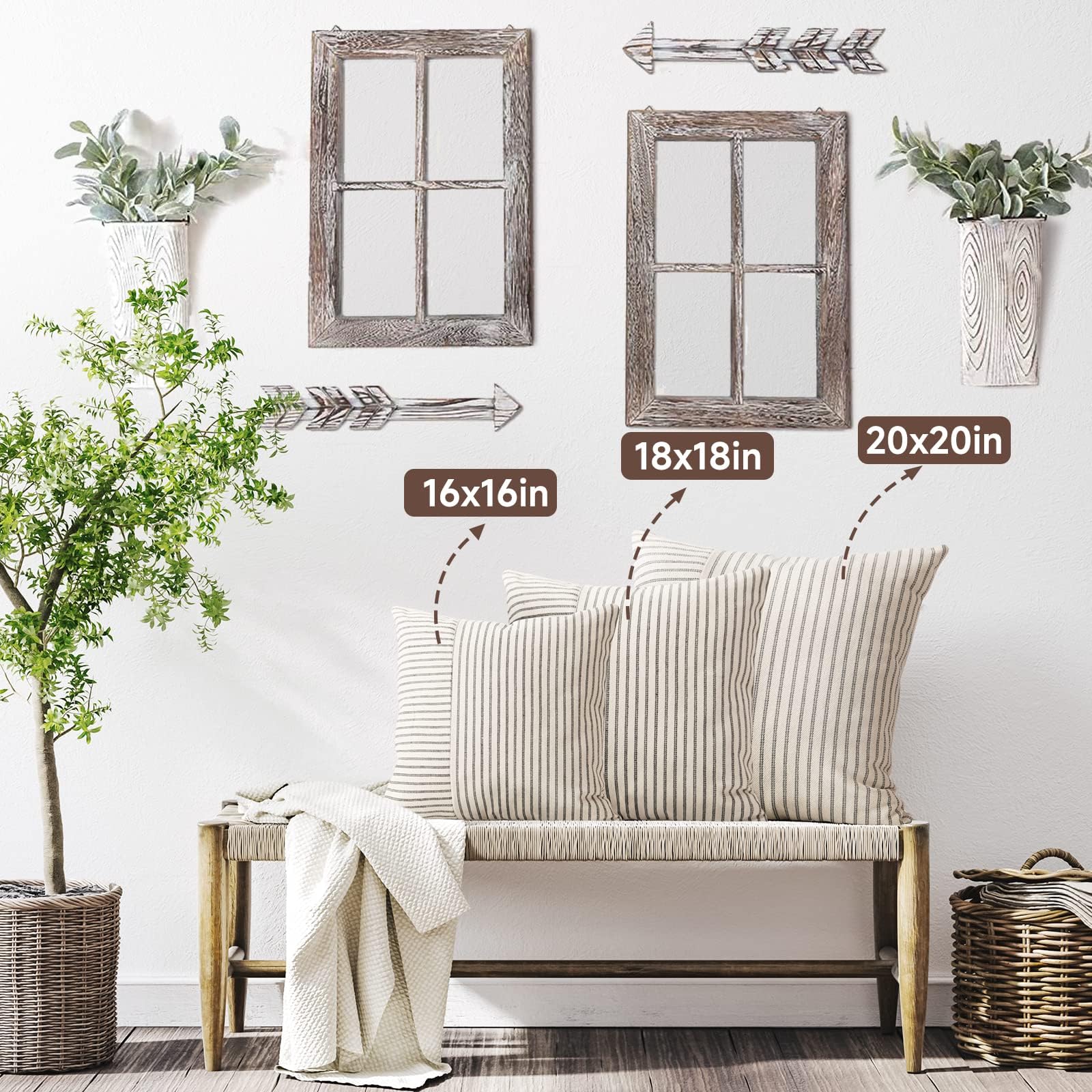 YCOLL 2er Set Kissenbezug 40x40 Baumwolle Leinen Kissenhülle Sofakissen Streifen Dekokissen Boho Deko Kissenhüllen Dekorativ Kissenbezüge für Sofa Wohnzimmer Schlafzimmer Outdoor Kissen 40x40 Red