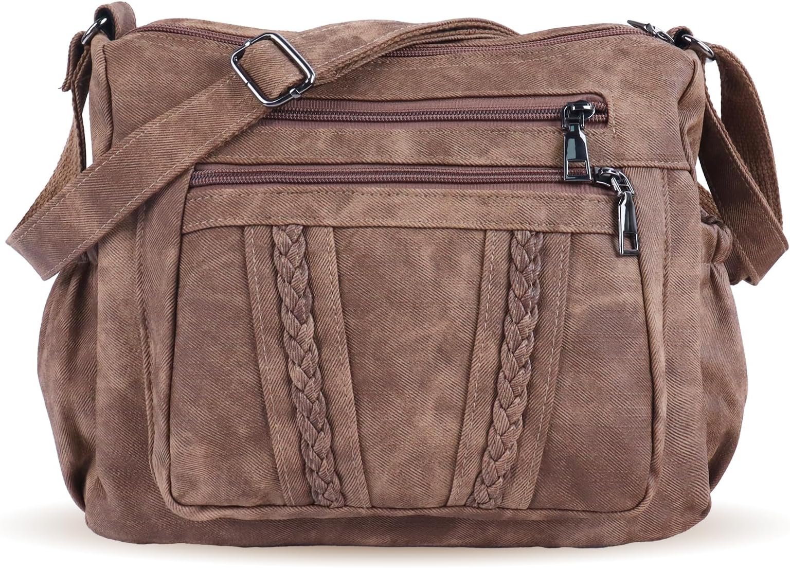 Crossbody Bags For Women Pocketbooks Soft PU Leather Purses and Handbags Multi Pocket Shoulder Bag