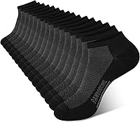 BAMBOOCOOL Men's Bamboo Ankle Socks 8-Pack: Moisture-Wicking, Breathable Mesh, Cushioned Arch Support for Running & Workouts