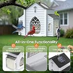 MrCrafts Nature Solar-Powered Metallic White Hanging Suet Bird Feeder, Bird Feeder with Cross Decoration, Outdoor Garden Wildlife Bird Feeding Station