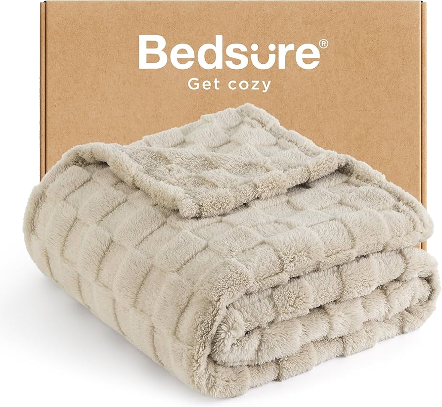 BEDSURE Behaaglijke deken, wollige deken, fleecedeken, zacht, warm, grof corduroy, comfortabele sprei voor bed en bank, paars, 150 x 200 cm
