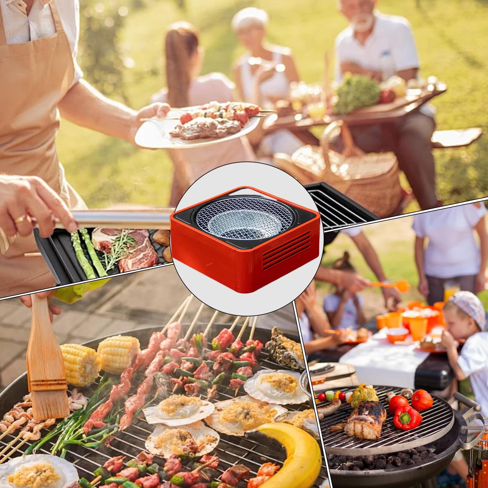 Grille Węglowe Kompaktowa Kuchenka Barbecue Na Zewnątrz | Mobilny Grill Do Ogrodu Kempingu Plaży Domu Pikniku Podróży I Gotowania Wewnątrz I Na