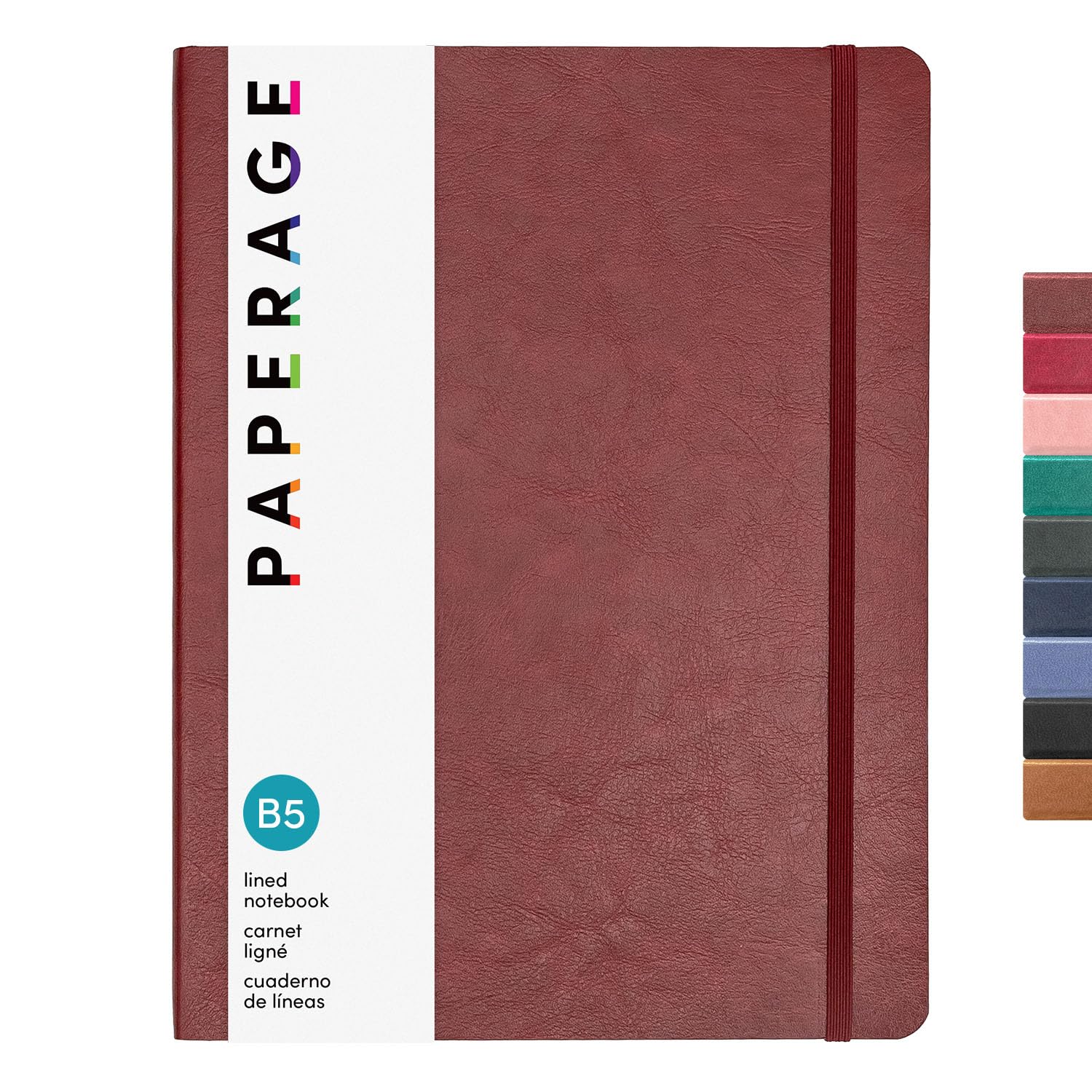 PAPERAGE Softcover Lined Journal Notebook (Burgundy), 176 Pages, Large B5 College Ruled Notebook, 7.5 inches x 9.8 inches - 100 GSM Premium Paper,