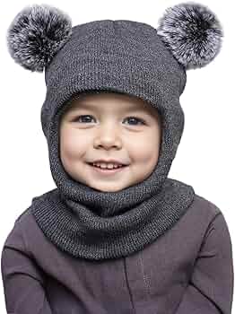 Bonnet Cagoule Chaud D'hiver Pour Enfant, Bonnet Echarpe