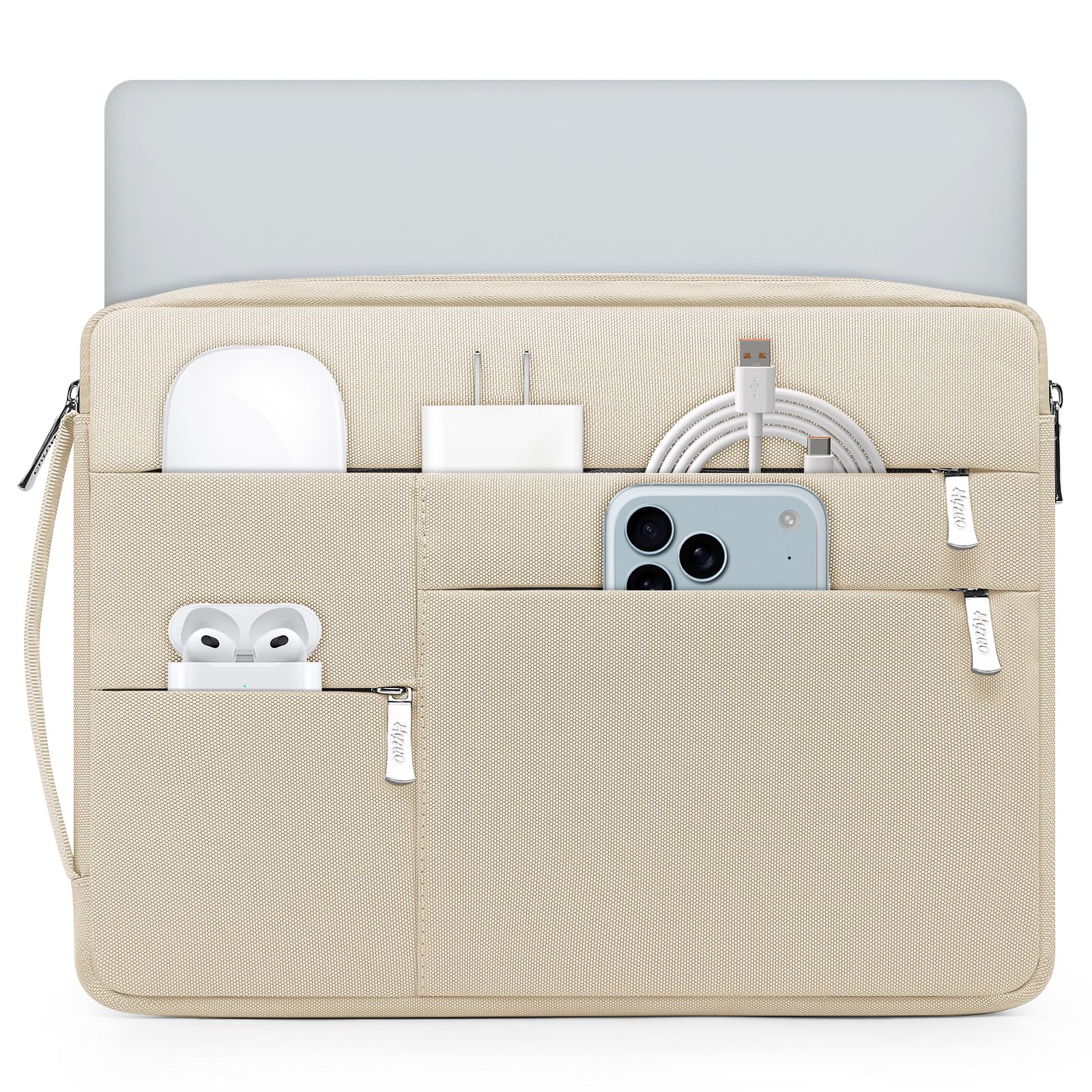 HYZUO 14-15 Zoll Laptophülle Tasche für MacBook Air 15 M5, Sand | für MacBook Air 15 A3448 M5-M2 2026-2023, MacBook Pro 15, XPS 14/15 Plus, Hülle für 14 15 Surface HP Dell Lenovo Asus Acer