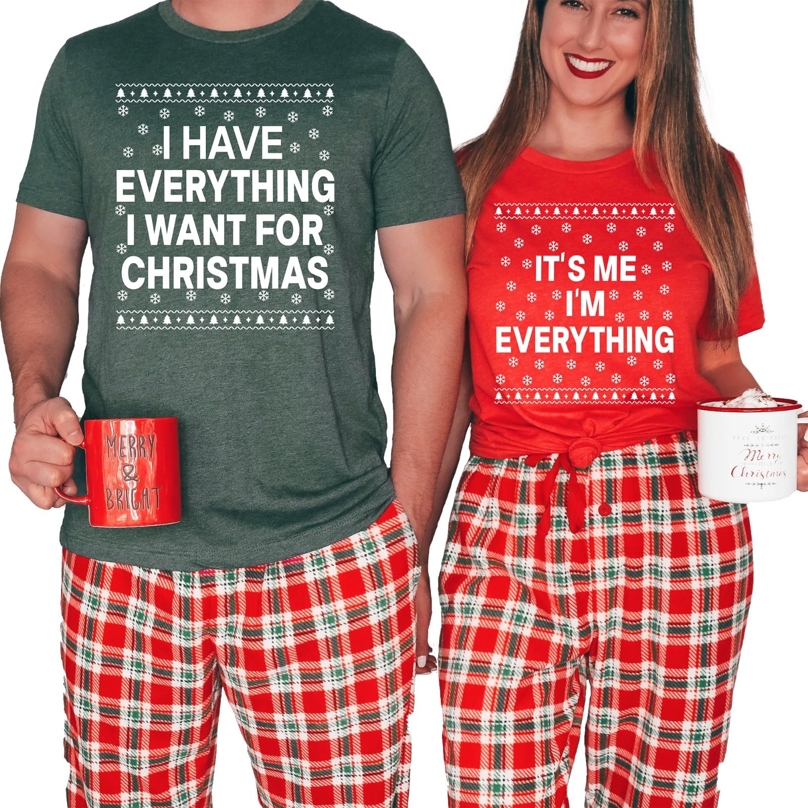 MerrveyI Have Everything I Want for Christmas Shirt It's Me I'm Everything Shirt Funny Couples Shirt Matching Christmas Shirts for Couple Christmas Couple Shirts Xmas Party Couples Tee Shirt