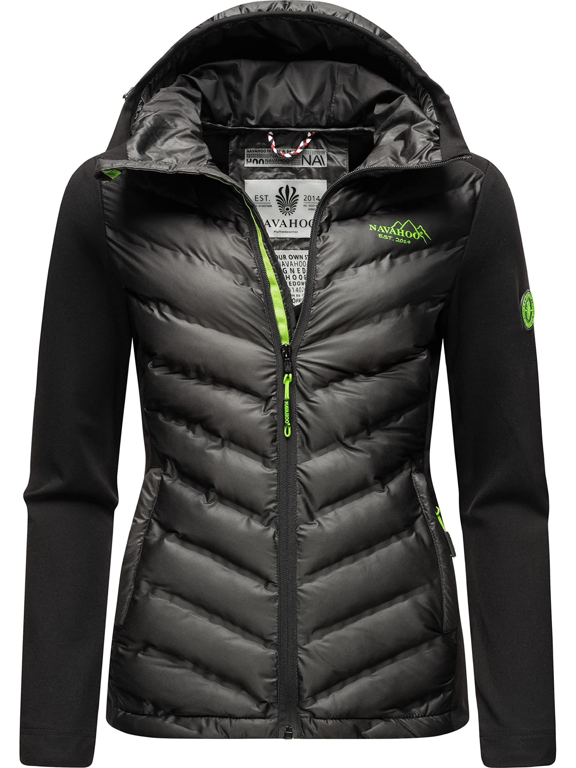 Navahoo Damen leichte Übergangsjacke Steppjacke mit Kapuze Nimm Mich Mit XS-XXL