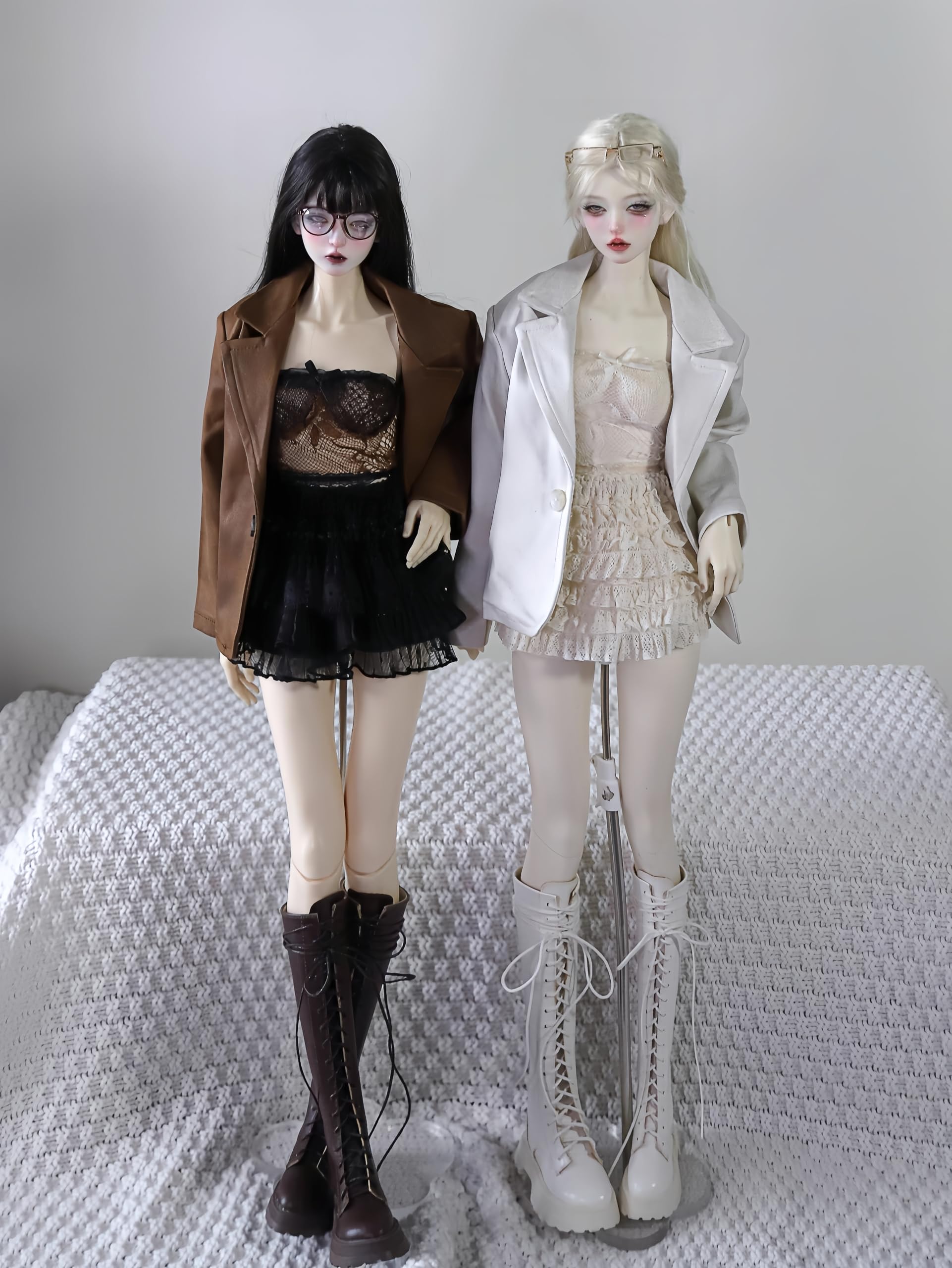 Bjd Puppenkleidung mit Kugelgelenk, handgefertigt, viele modische Stile, geeignet für 1/3 1/4 Bjd-Puppe (J: Braun, 1/4)