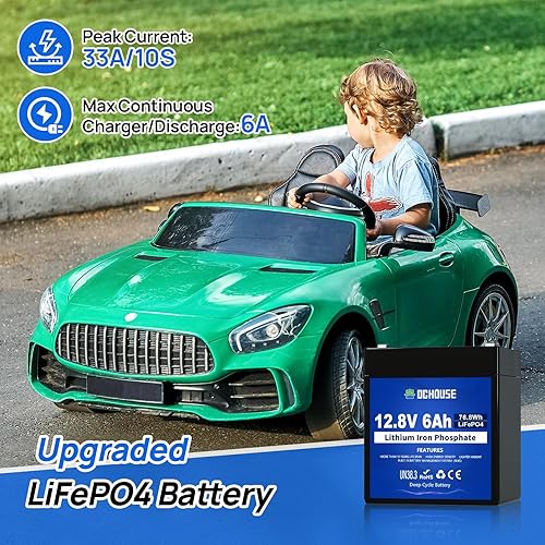 Miniatura 2 de DC HOUSE Batería de ciclo profundo LiFePO4 de litio de 12 V 6 Ah, más de 4000 ciclos, batería recargable de fosfato de hierro y litio para UPS,