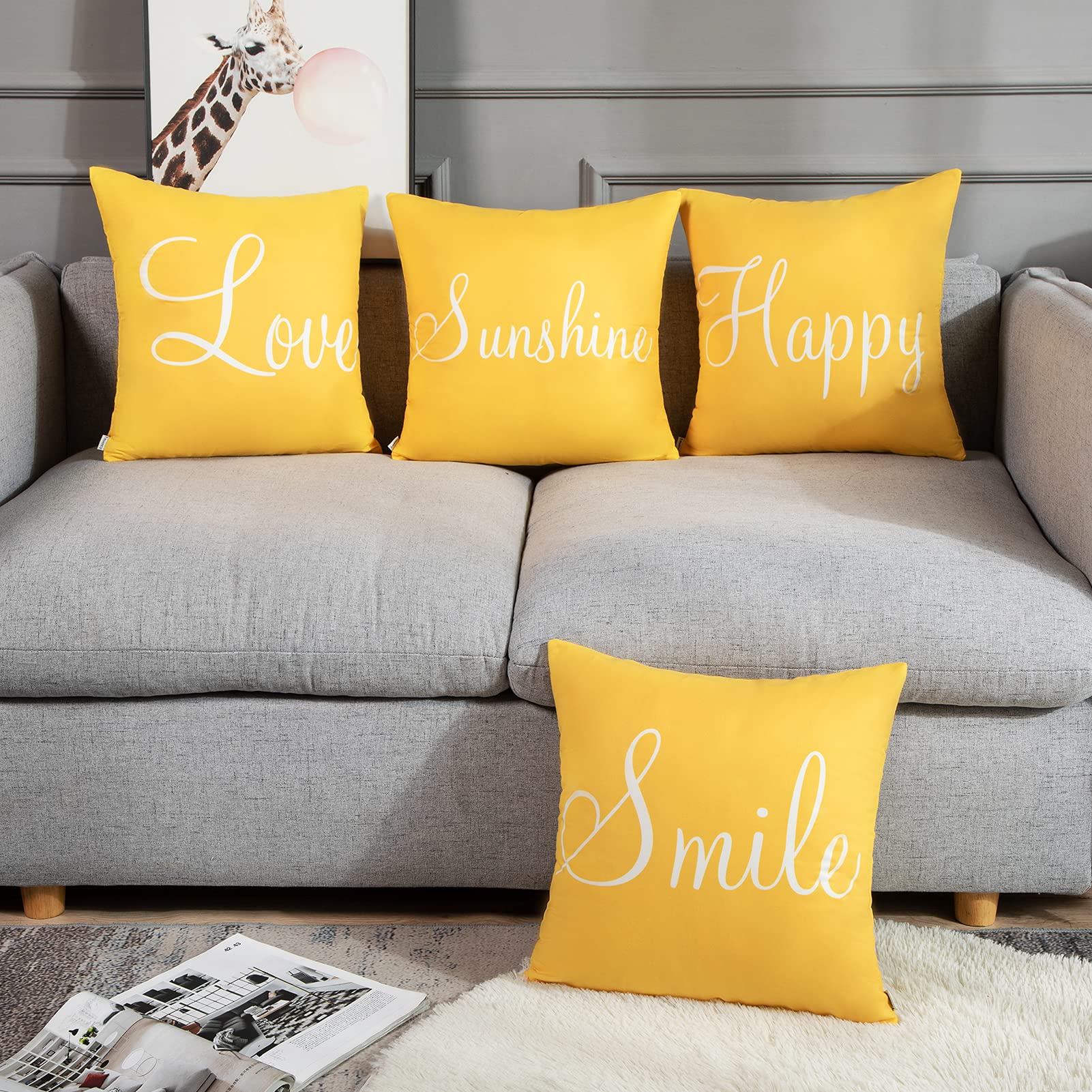Britimes Set Di 4 Federe Decorative Per Cuscini Da Divano, 45,7 X 45,7 Cm