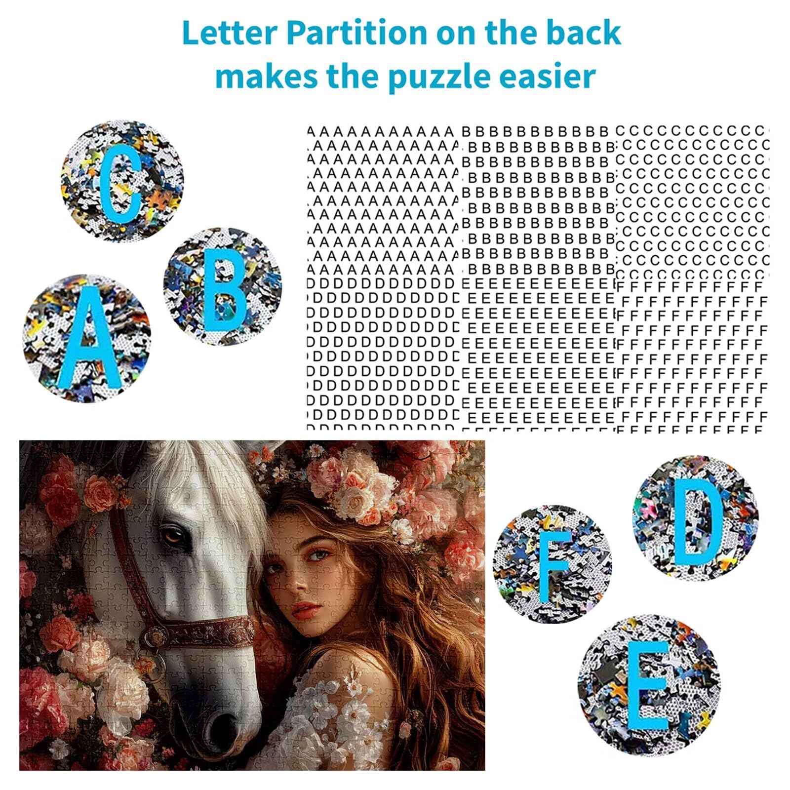 Puzzle 4000 elementów koń puzzle dla dorosłych kobiet 141 x 87 cm unikalne rzemiosło klasyczne 3D drewniana układanka do rodzinnych gier aktywnych, układanka do samodzielnego wykonania nawet do
