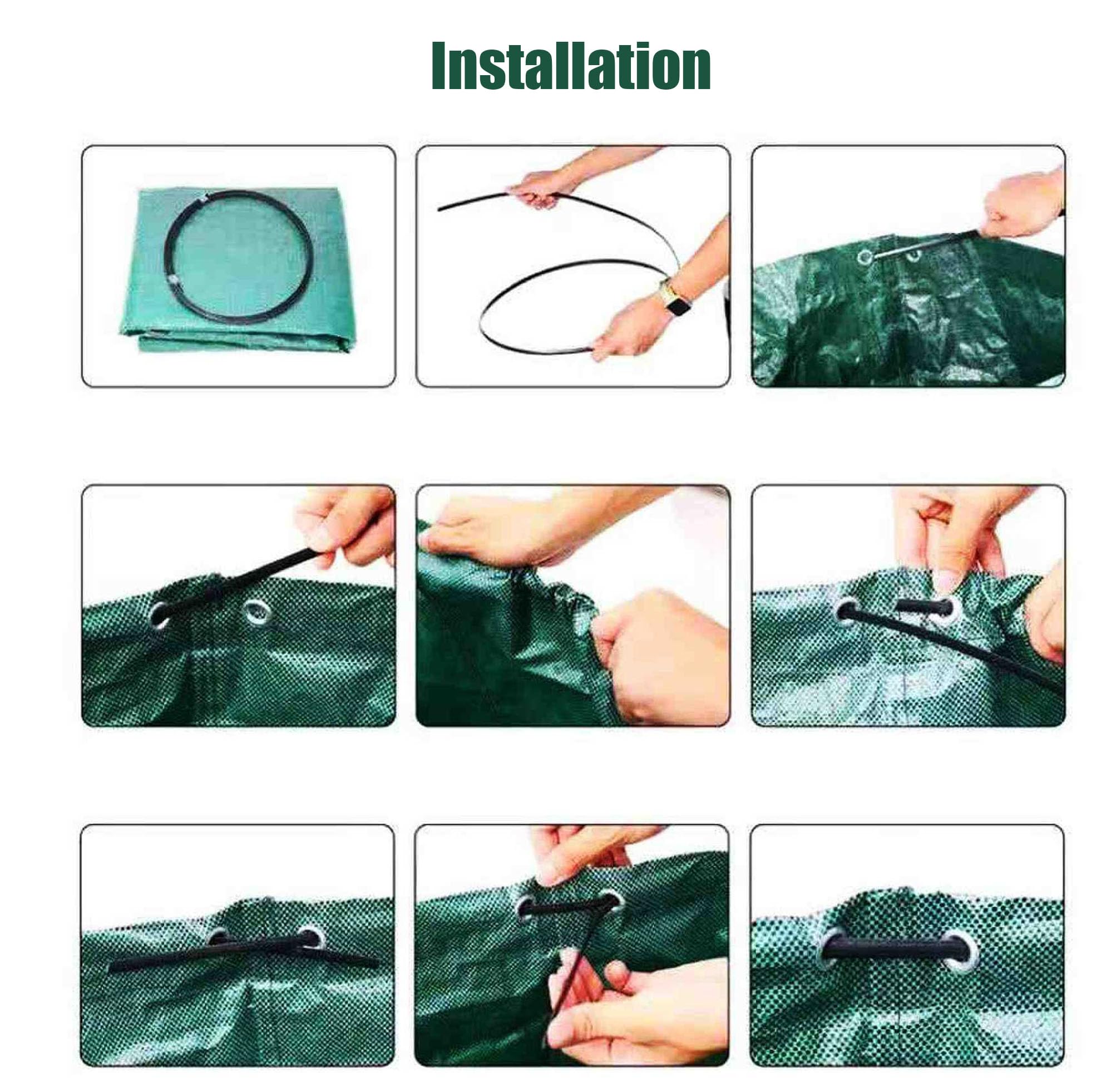 3x 300L Sacchi Giardinaggio Pieghevole, Polipropilene (PP), Robusto, Impermeabile, Antistrappo, Riutilizzabile PROFESSIONAL Borsa da Giardino con manici, resistenti autoportanti, per foglie, campeggio