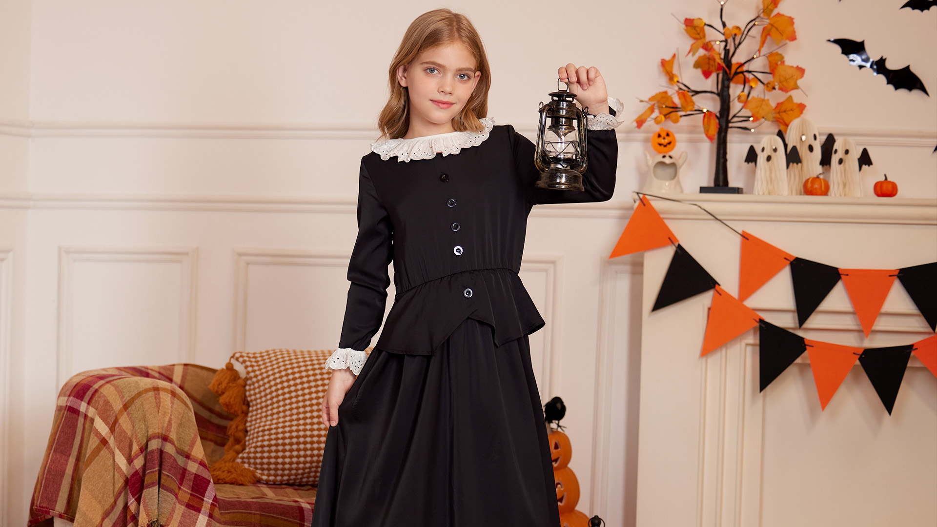 Amazon.com: BesserBay Little Kids Halloween Ruffled Collars Dress