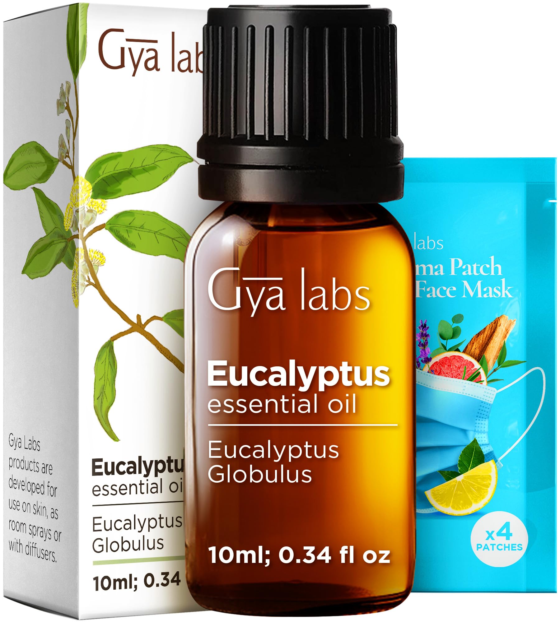 Gya Labs Eucalyptus Essential Oil - 0.34 Fl Oz - 100% Pure Eucalyptus Oil for Hair, Skin, Teeth and Gums, Diffuser, Aromatherapy & DIY Candle Making Scent