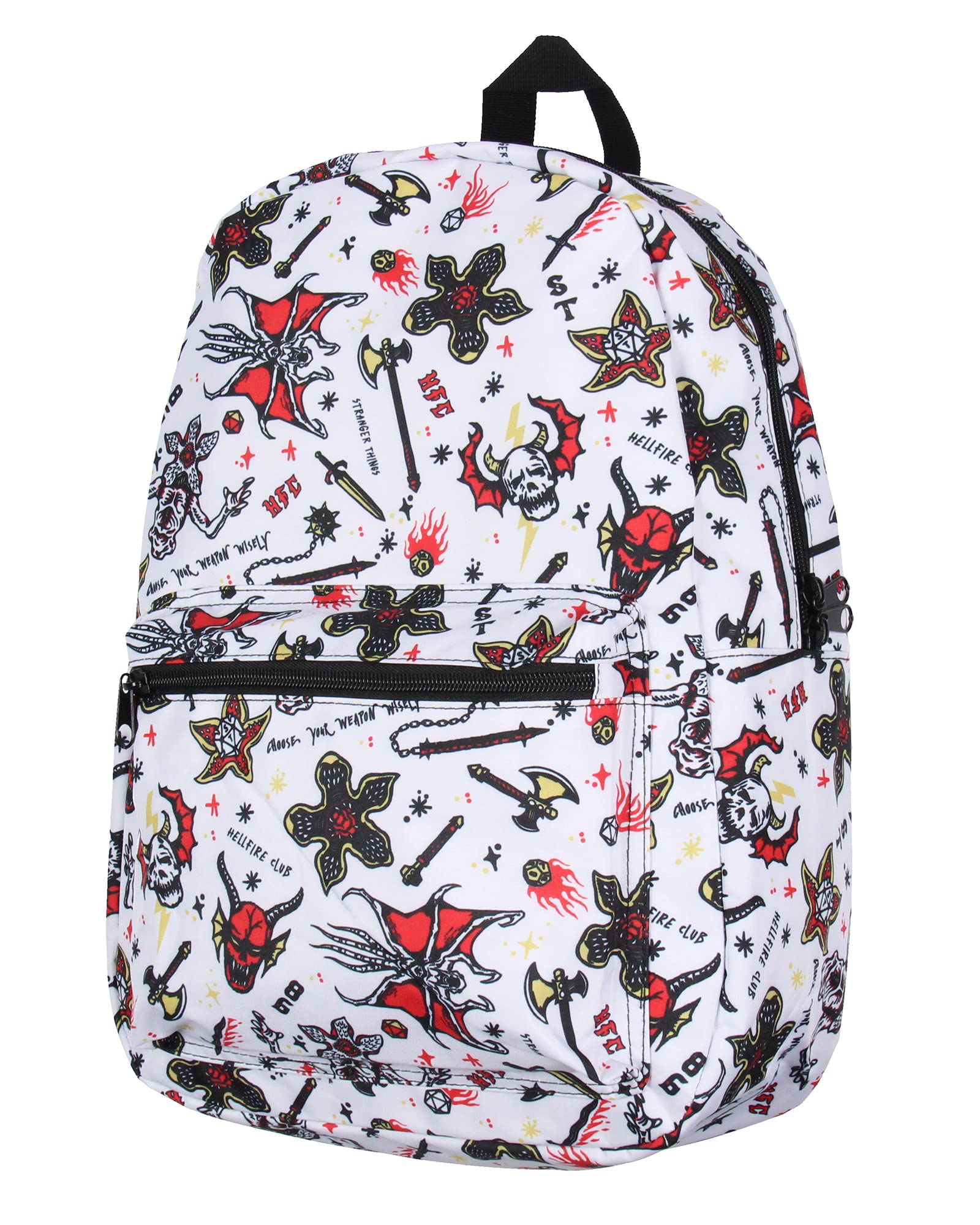 Bioworld Stranger Things Backpack Hellfire Club Allover Print Laptop School Travel Backpack
