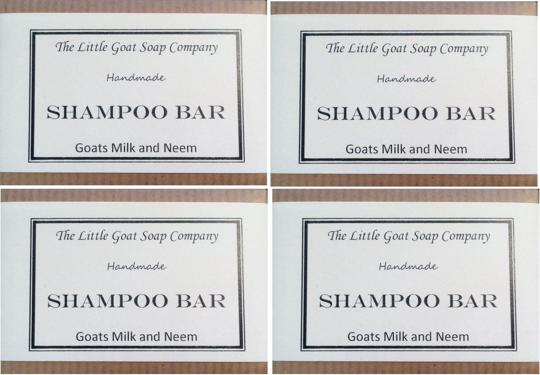 The Little Goat Soap Company Shampoo Bar - Goats Milk and Neem Oil, 400 g, Pack of 4