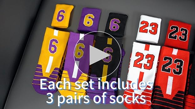 TZTTZT 3 Pair Performance Basketball Socks - 3 Basketball