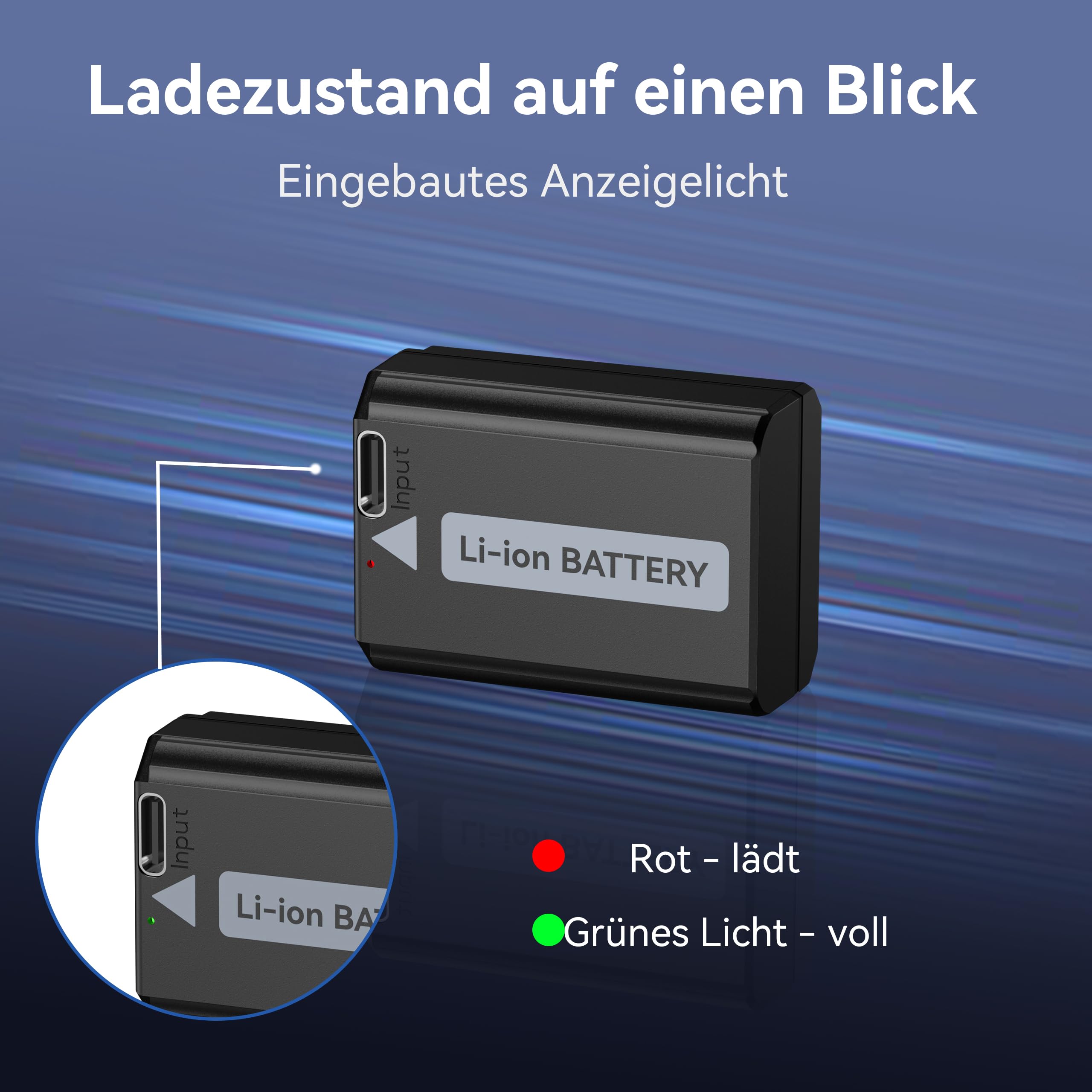 ENEGON NP-FW50 Direktlade-Ersatzbatterien 1500mAh (2er-Pack) mit 2-in-1-USB-C-Ladekabel für Sony ZV-E10,NEX 3/5/7&SLT-A Serie,Sony A7, A7SII, A7R, A7RII,A3000,A6000,A6500,A6300,A6400 A55,A5100,RX10II