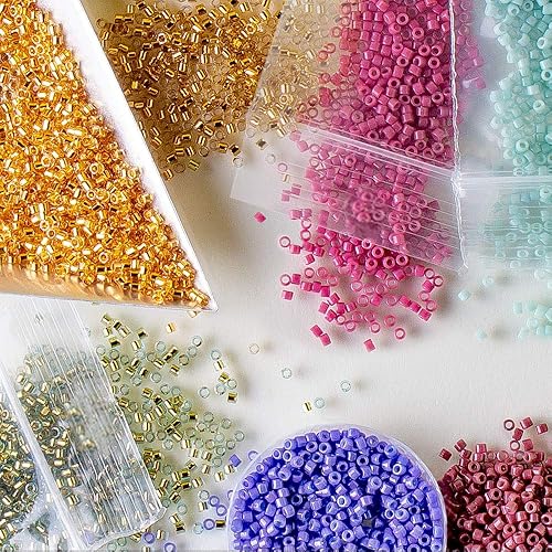 Miniatura 7 de Miyuki Paquete de cuentas de semillas Delica: tamaño 11/0, colección de paletas forradas de color azul mezclilla DB2382, DB2383, DB2384