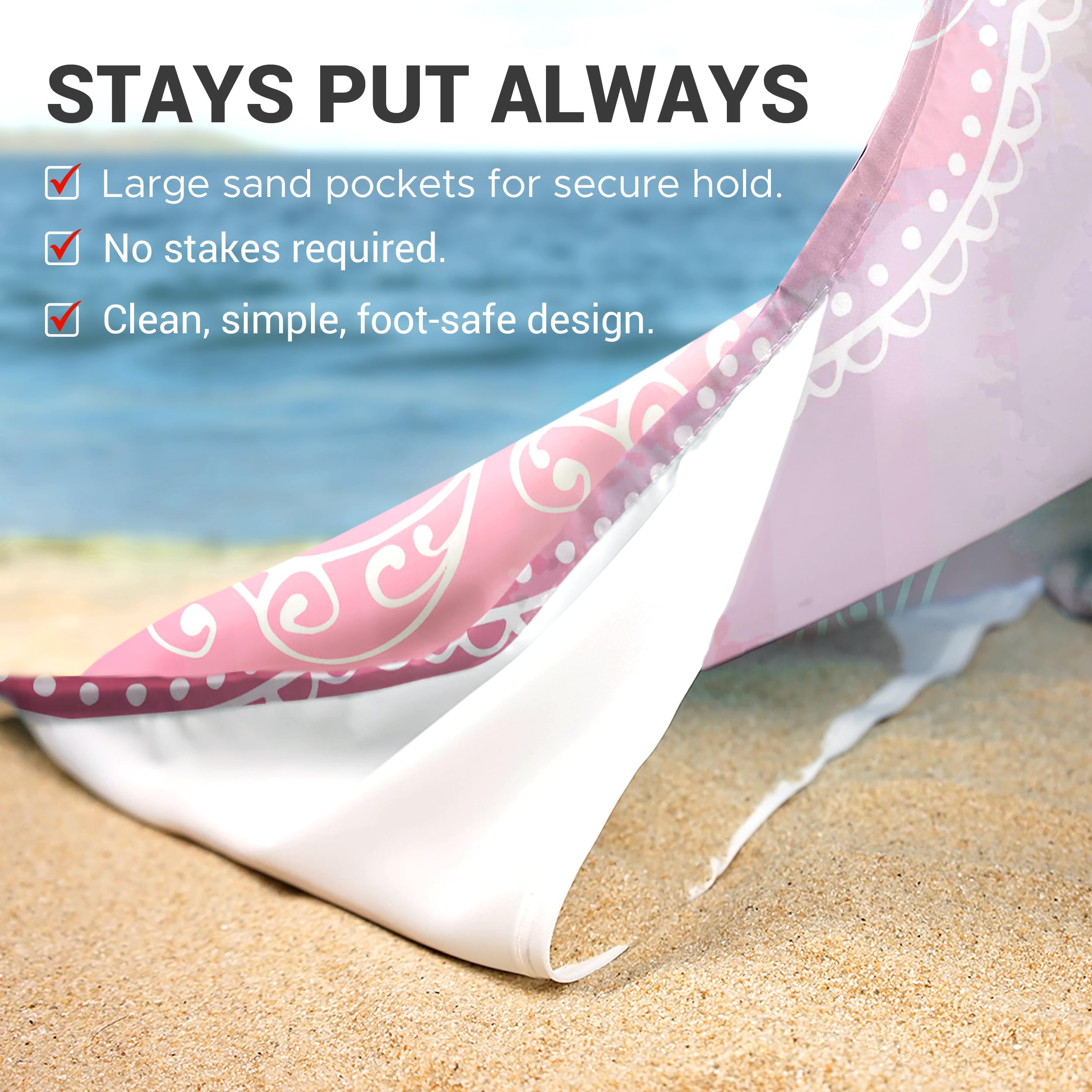 Zingtto Coperta Da Spiaggia Gigante 274x213 Cm – Antisabbia, Con Tasche Angolari E Borsa A Rete, Per Picnic E Campeggio
