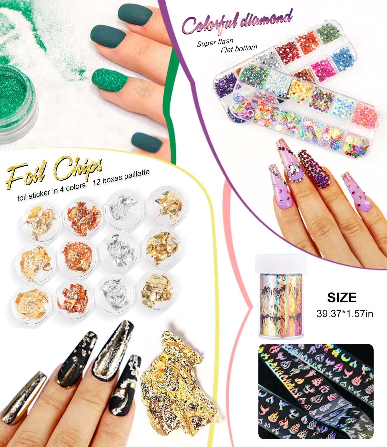 Kit Ongle Acrylique Complet En Gel Avec Lampe Uv 36w,Fraises à électriques,Poudre Acrylique Pour, Beaucoup de décoration manucure,Extensions D'Ongles En Gel
