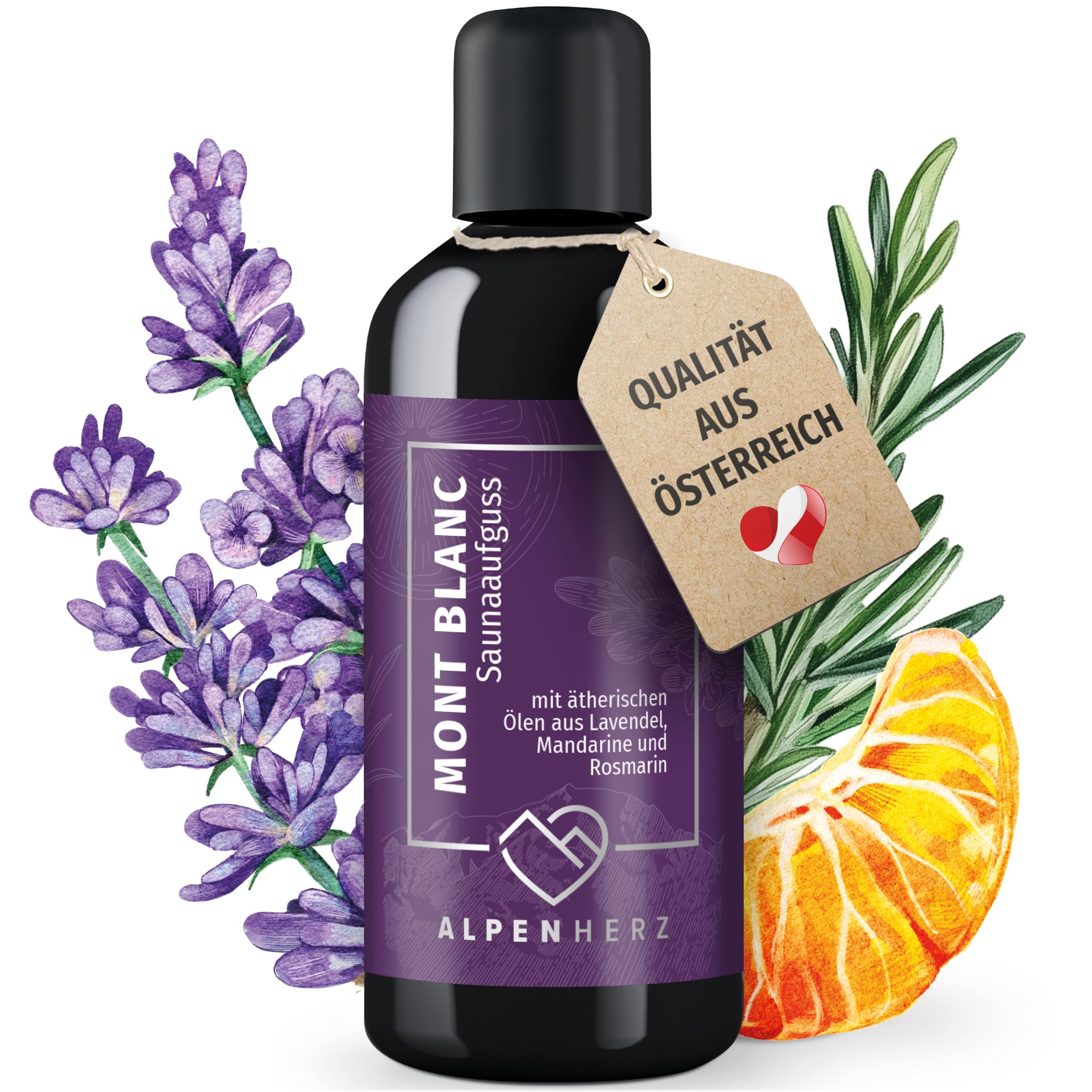 Alpenherz Saunaaufguss Lavendel-Mandarine-Rosmarin
