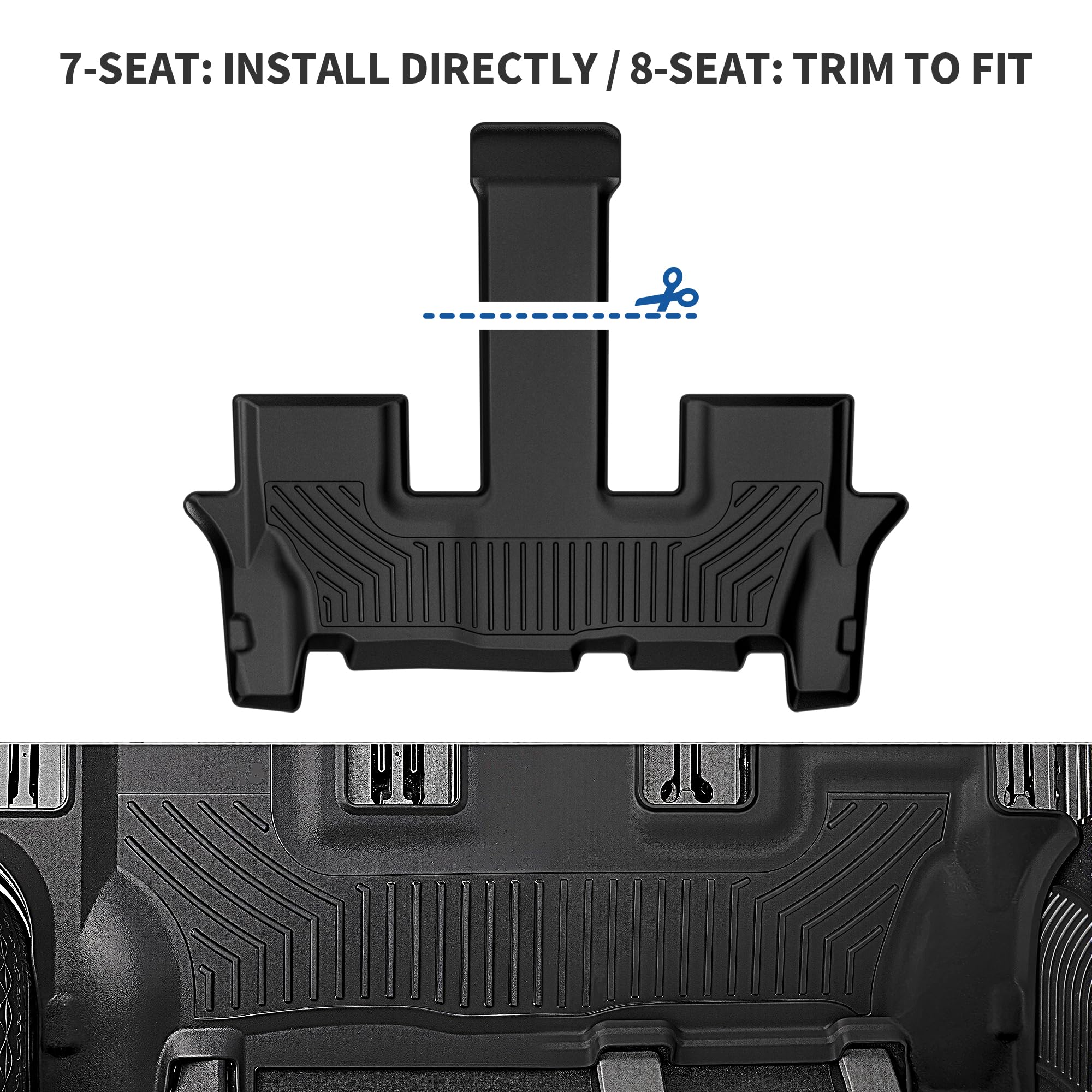 OEDRO Floor Mats Fits 2020-2025 Hyundai Palisade 7 8 Seater Floor Liner Trunk Mat Cargo Mat Back Seat — view 5