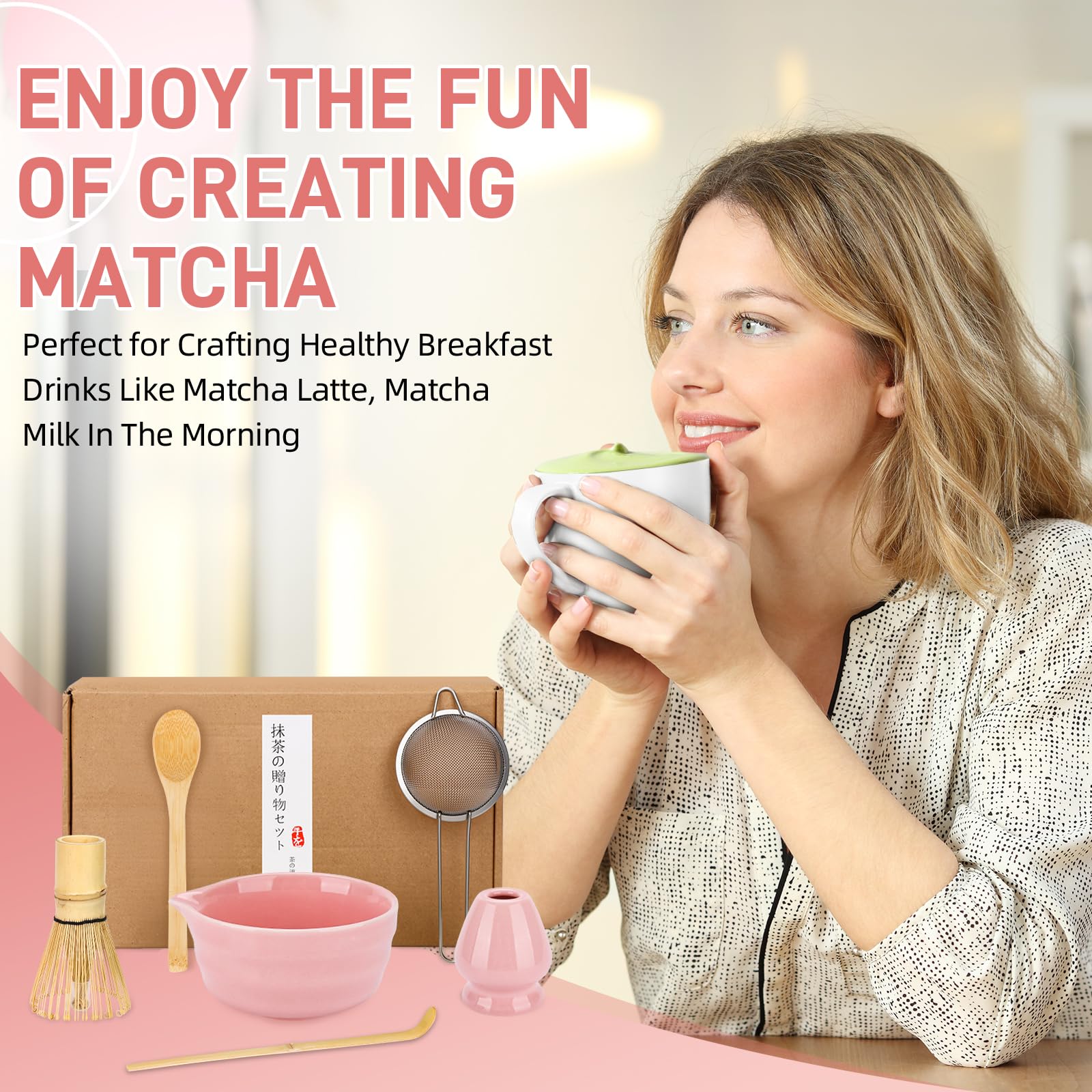 Set de Matcha,Set Completo para Ceremonia del Té con Cuenco (Diseño Pico de Águila),Batidor de Bambú,Tamiz,Cuchara y Accesorios,Kit de Regalo para Amantes del Matcha,Uso en Hogar,Oficina o Cocina