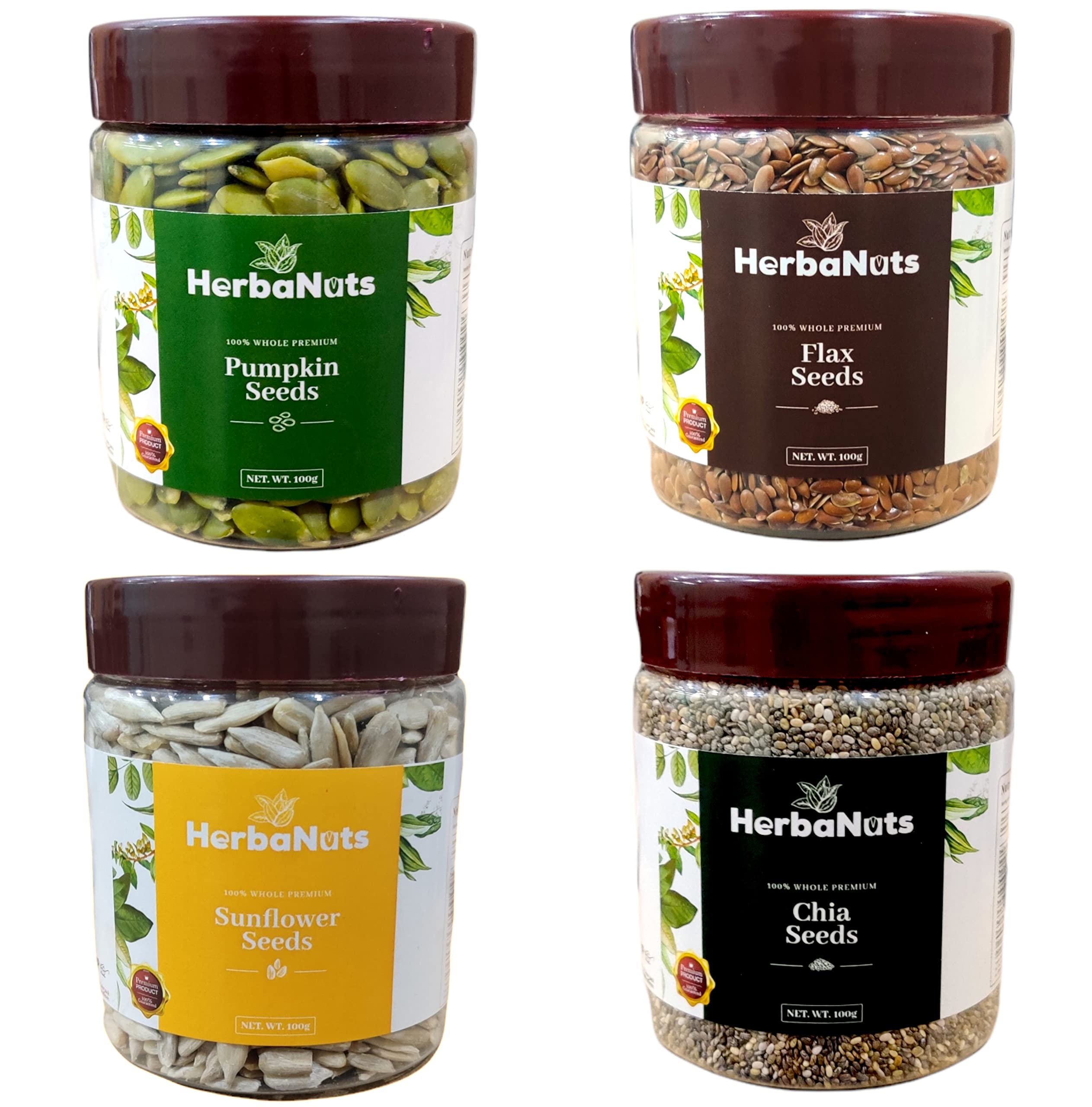 Herbanuts Healthy Raw Seeds Combo 400gms, (Pumpkin Seeds, Sunflower seeds, Chia seeds, Flax Seeds), Seeds for Eating, Mixed Seeds, Mix Seeds for Eating, Antioxidant Mix Seeds (B09QT5SYXF) Amazon Price History, Amazon Price Tracker