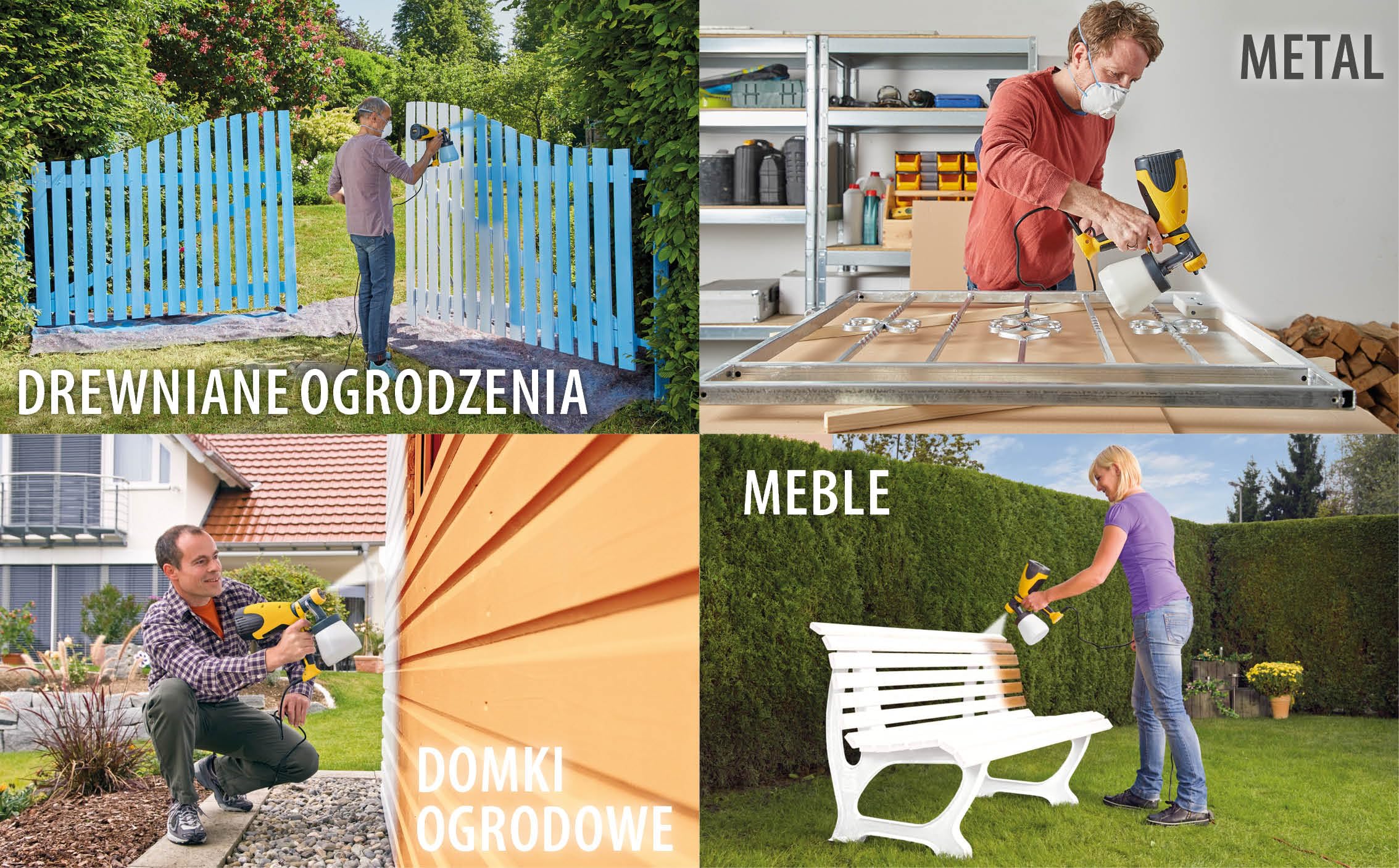 WAGNER spryskiwacz do farby W 100 do lakierów, lazurów w pomieszczeniach i na zewnątrz, 5 m²-12 min, pojemnik 800 ml, 280 W czarno-żółty
