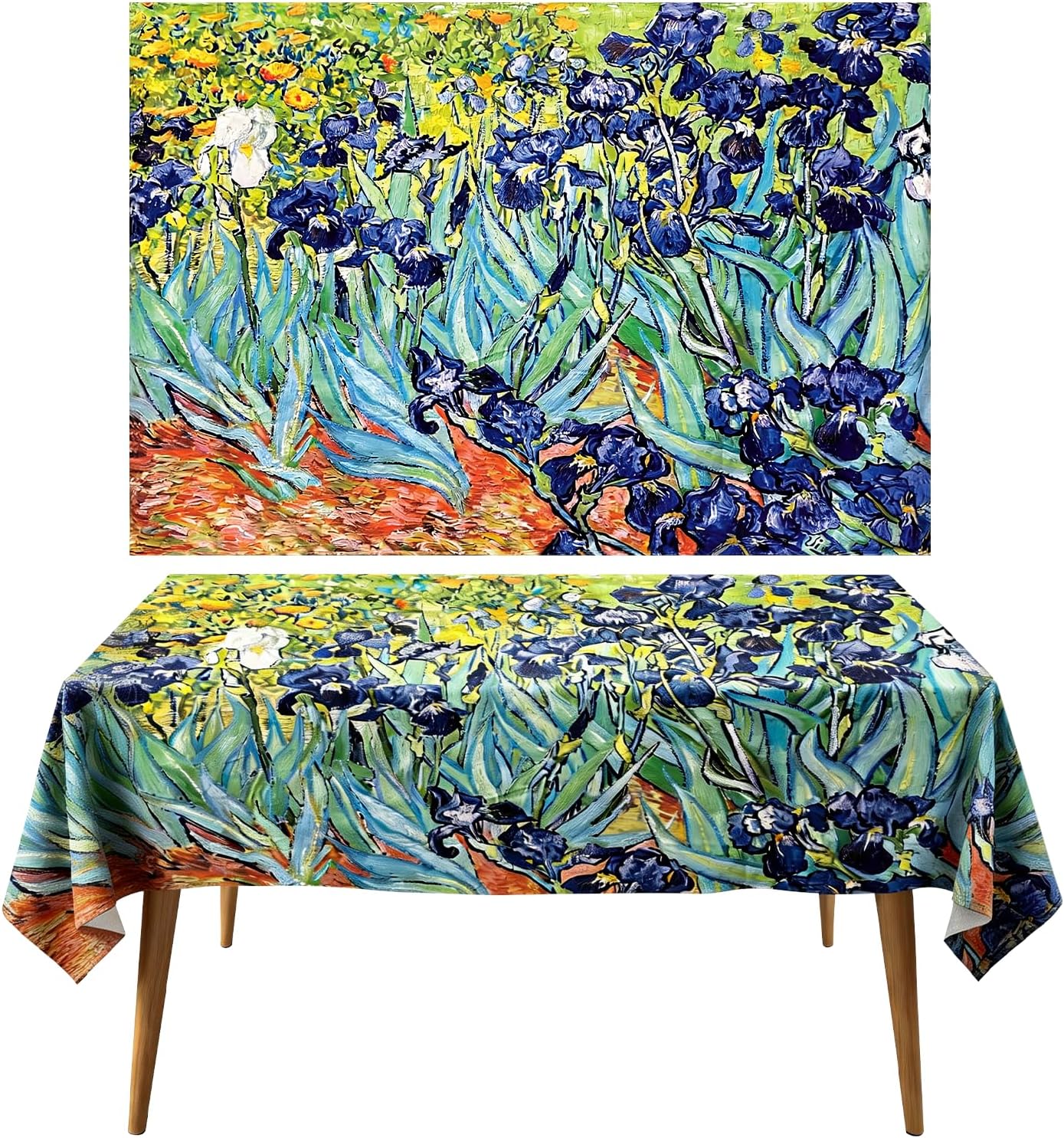 Berkin Arts Art Abstract Classic Table Cloth - Rectangle Kitchen Table Cover Oblong Tablecloth for Dining Table Buffet Parties Patio Camping 55 x 78 Inch(Starry Night)