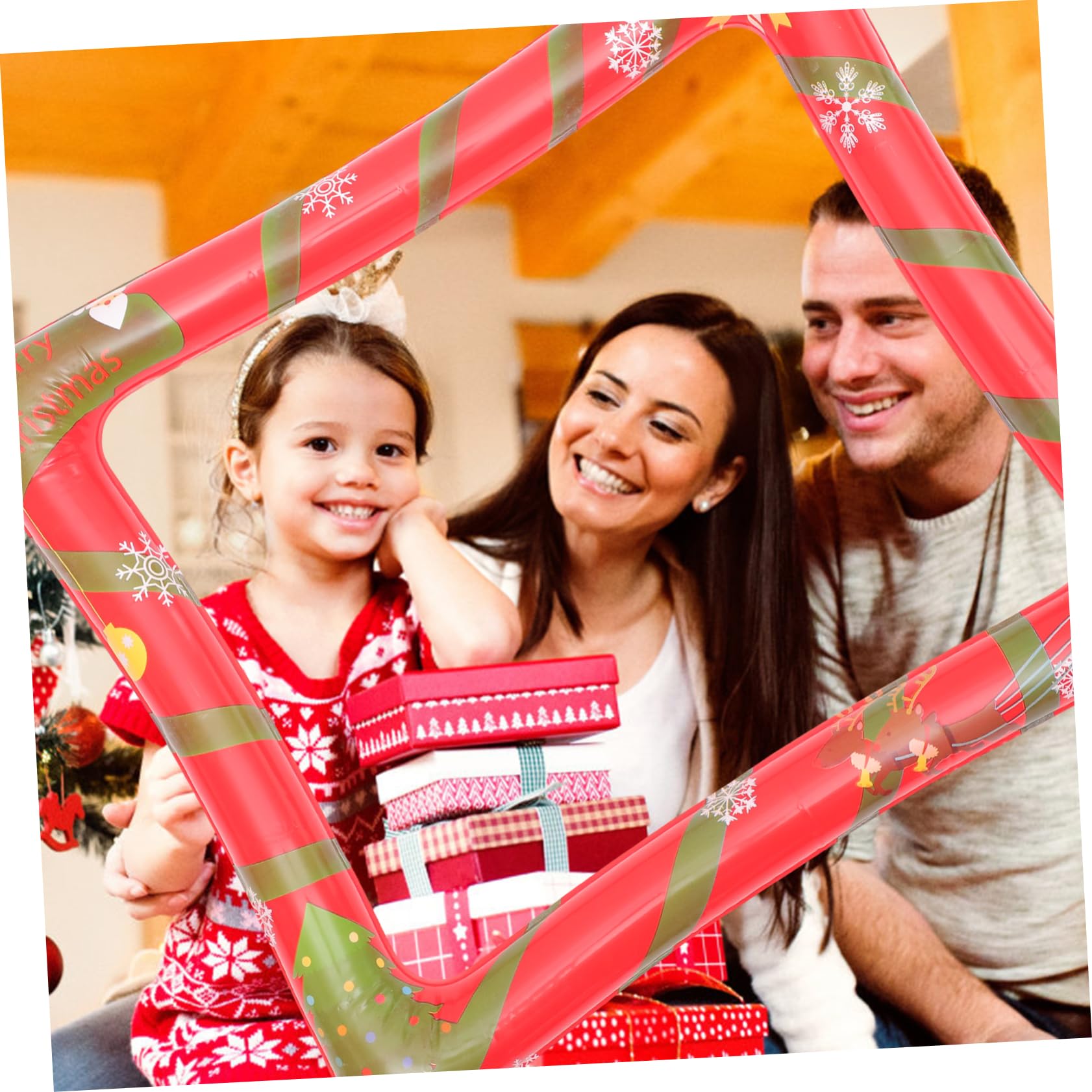 PLAFOPE 2stücke Weihnachtsfeier Aufblasbarer Bilderrahmen Foto Requisiten Für Party-spaß Kreative Fotografie-zubehör Mit Lebendigen Farben Und Sicherem Pet-Material Für Und Kollegen-