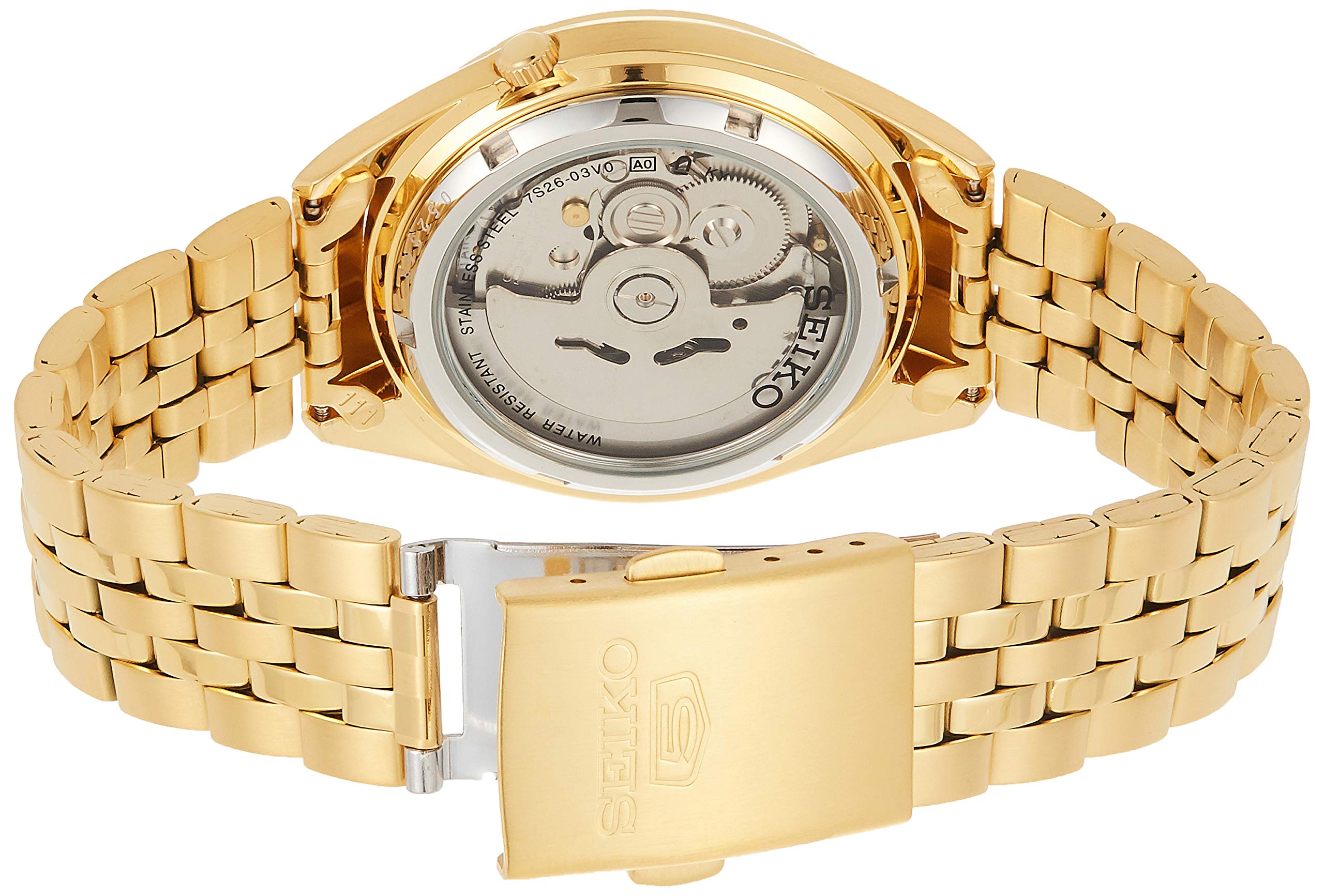 Seiko Men's SNKL28 Gold Plated Stainless Steel Analog with Gold Dial Watch