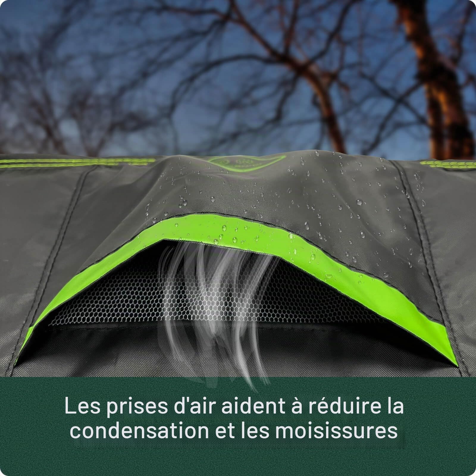 AWNIC Housses de Meubles de Jardin imperméables avec Crochets Oxford 420D, Housses de Table d'extérieur Anti-UV Coupe-Vent, Rond Noir Ø215 x 71 cm