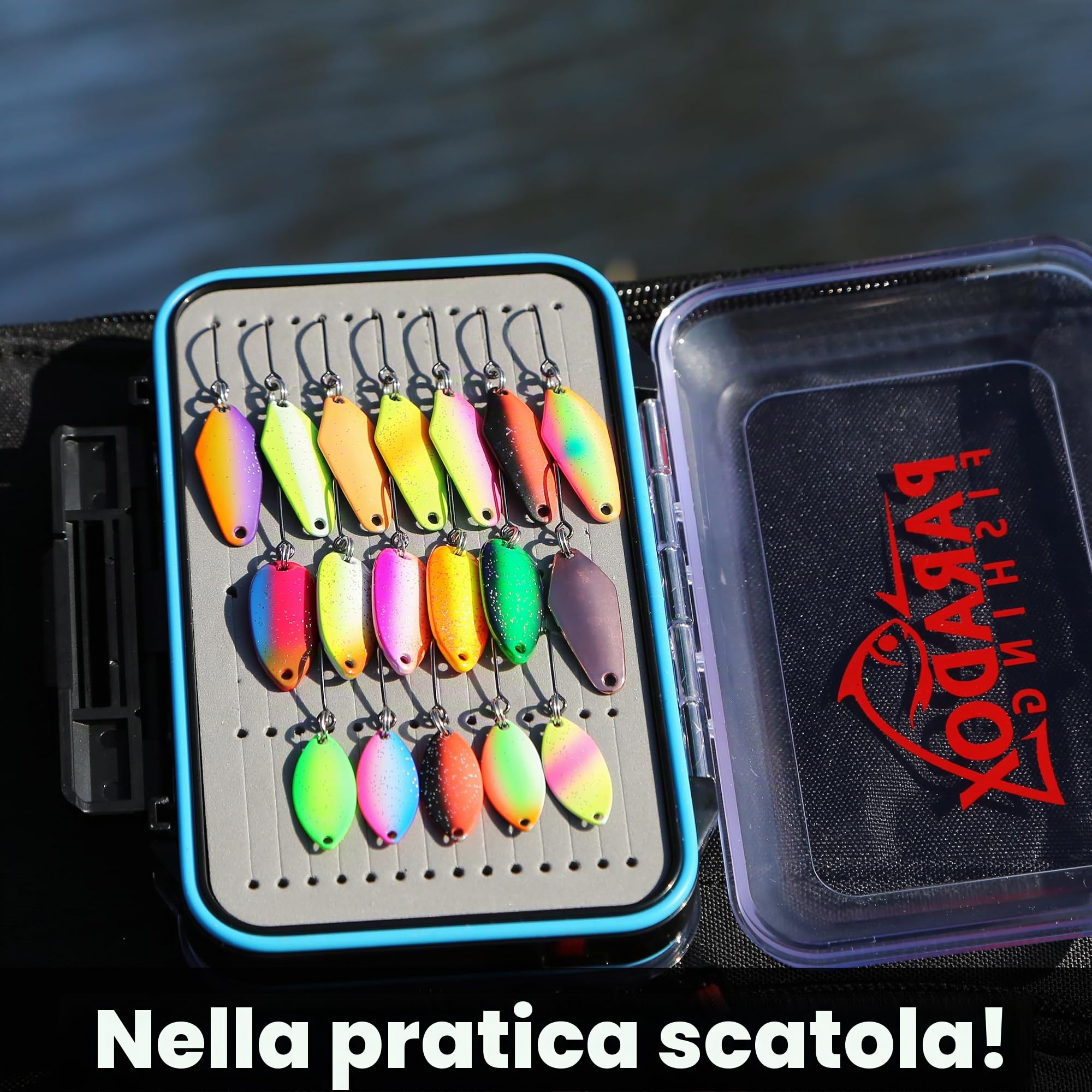 Paradox Fishing Set di esche per trote e trote, con scatola, per trote, pesca, trote, trote, spoon trote