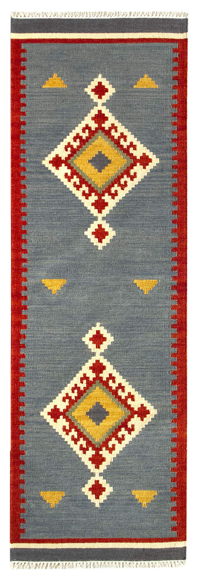 HAMID - Tappeto di Design Orientale Kilim Lori, Tappeti di Lana, Kilim Tessuti a Mano, Tappeti per Sala da Pranzo, Camera da Letto, Soggiorno, Corridoio, Salotto (D.1, 250x80 cm)