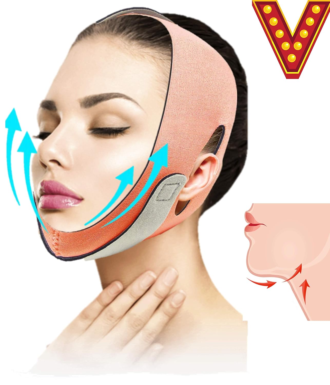 JOYUP Extra Length Premium Double Chin Reducer Strap, Face