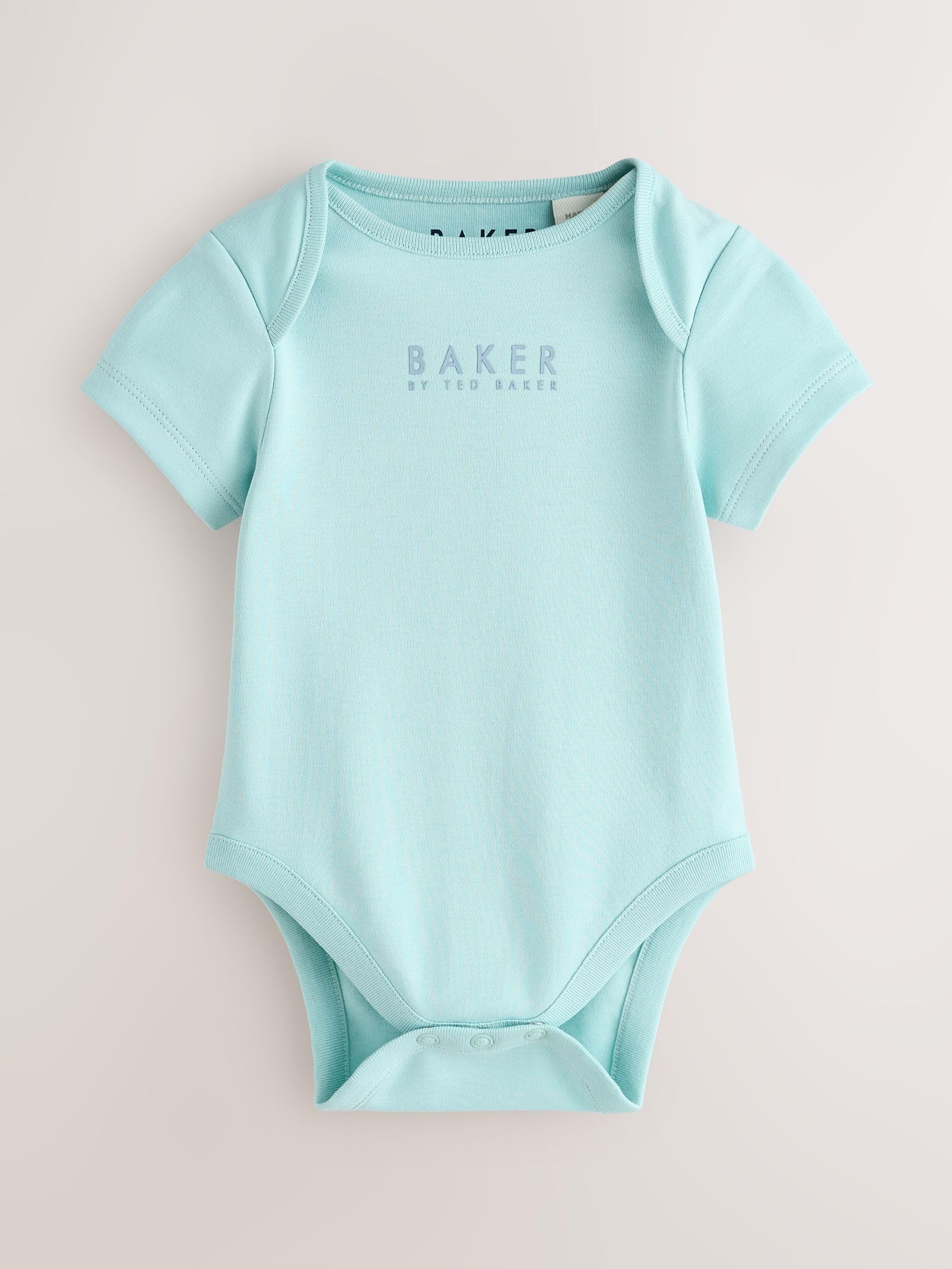 Noworodki chłopcy Zestaw 3 niebieskich body z krótkim rękawem Baker by Ted Baker