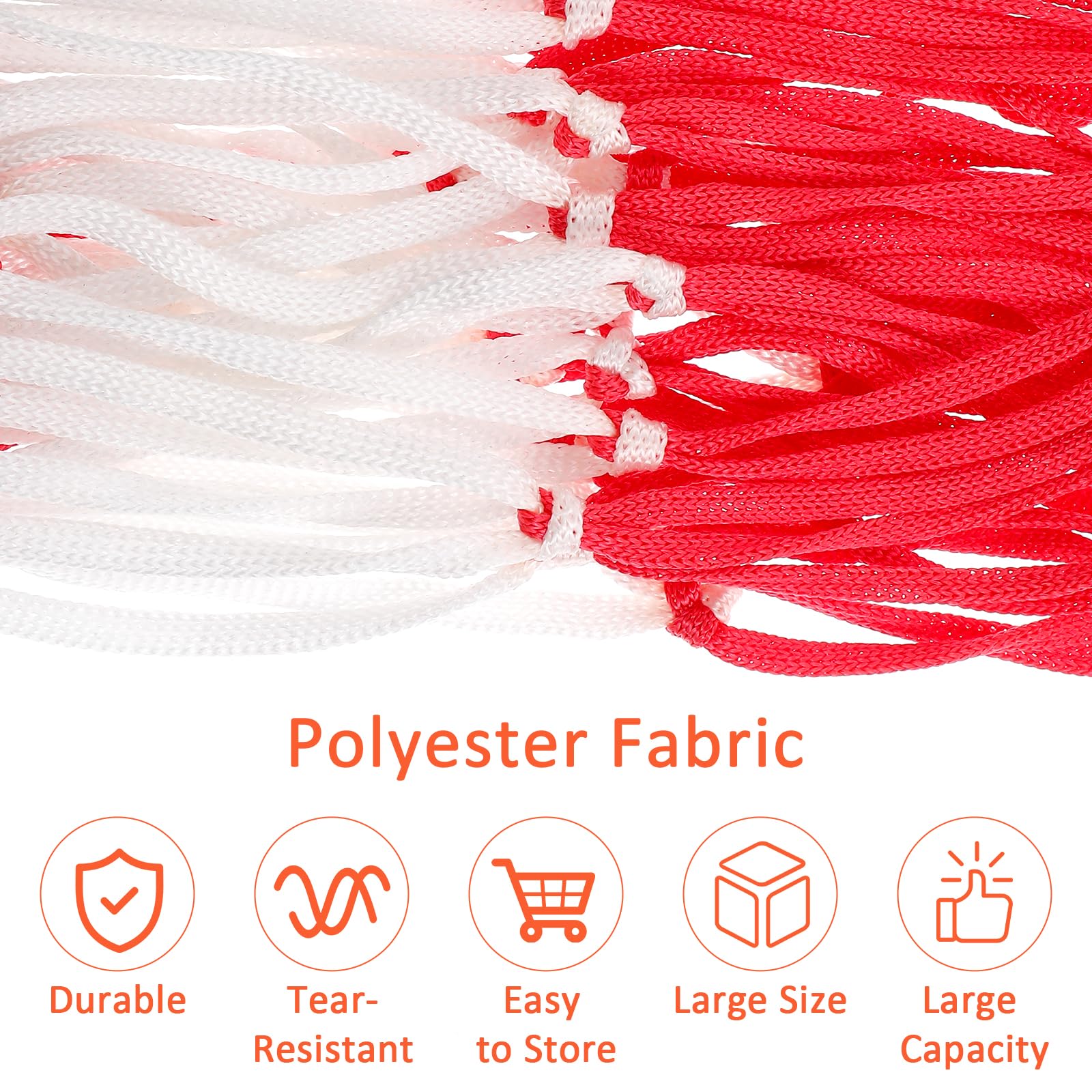 JJUNW Red de Pelotas Portátil Multiusos Adecuada para Balones de Fútbol, Baloncesto, Voleibol, etc. - Rojo - Poliéster - 156 cm x 63 cm