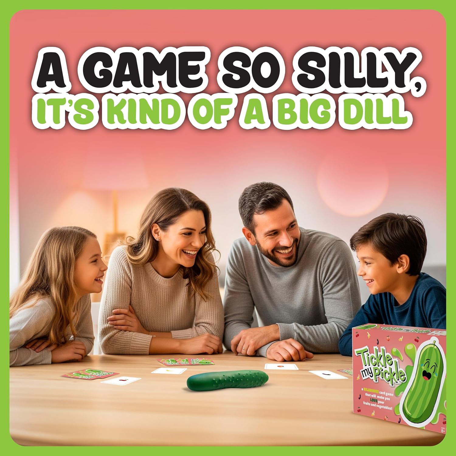 Tickle My Pickle: Hilarious Family Card Game for Kids & Adults – Fast-Paced Fruit & Veggie Fun!