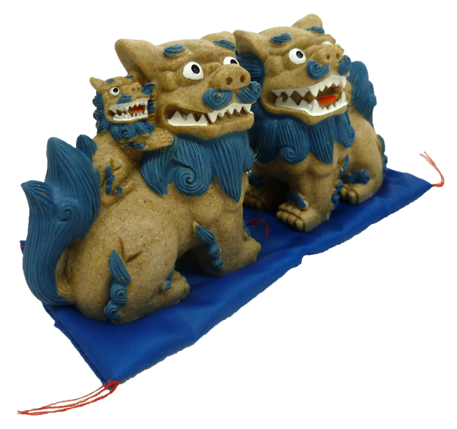 木目込み人形 シーサー家族(青) 木目込み人形 シーサー家族(青)