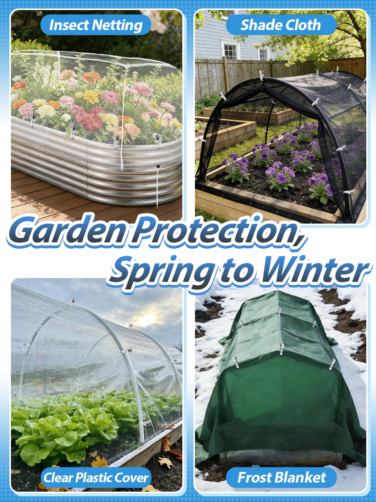 20 stuks pijpklemmen broeikashoepels film tuin ondersteuning frame groeien rij plant cover net tunnel hoepel clips voor 16 mm plantenstokken
