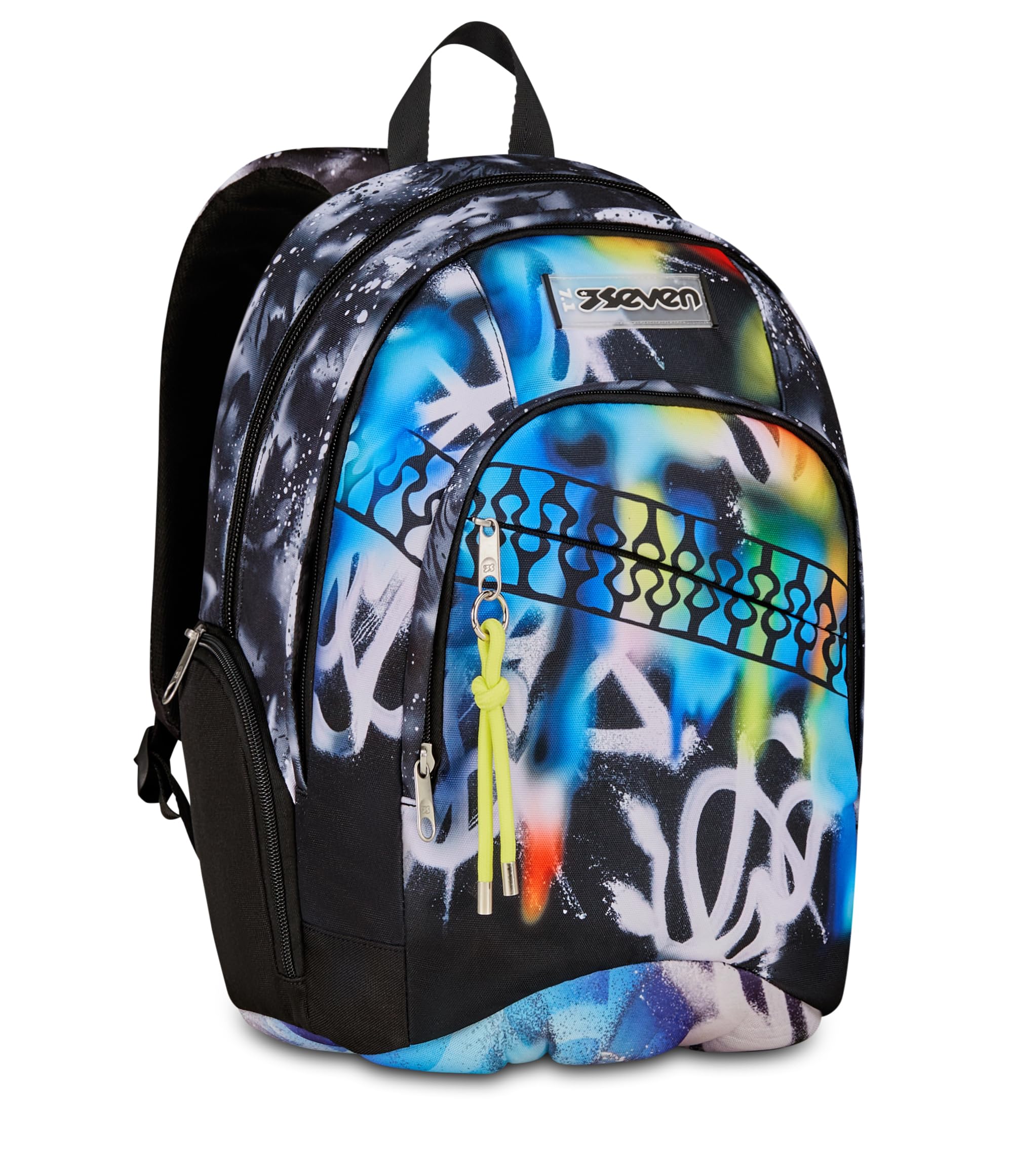 Seven Zaino Scuola Dual BUZZY NOTE BOY, Doppio Scomparto, Blu, 32 L, Multifuzione, Tasca attrezzata, Tasca laterale porta borraccia, Scomparto porta pc, Scuola media e superiore, Bambino, Ragazzo