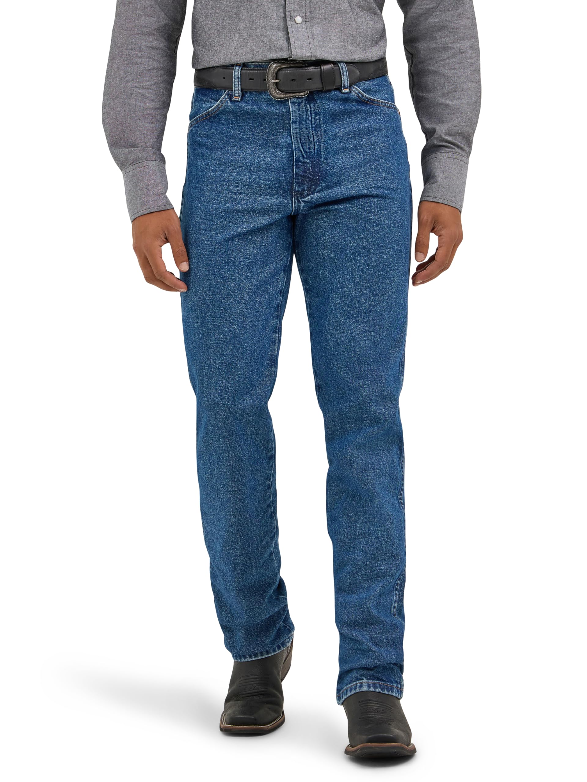 Wrangler Men's Cowboy Cut Slim Fit Jean Jeans, Stonewashed, 33W / 32L