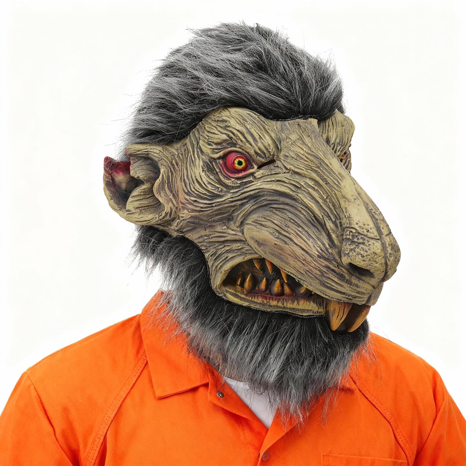 Scars Rat Head Mask Animal Mouse Mask Adult for Halloween Costume Party Prop